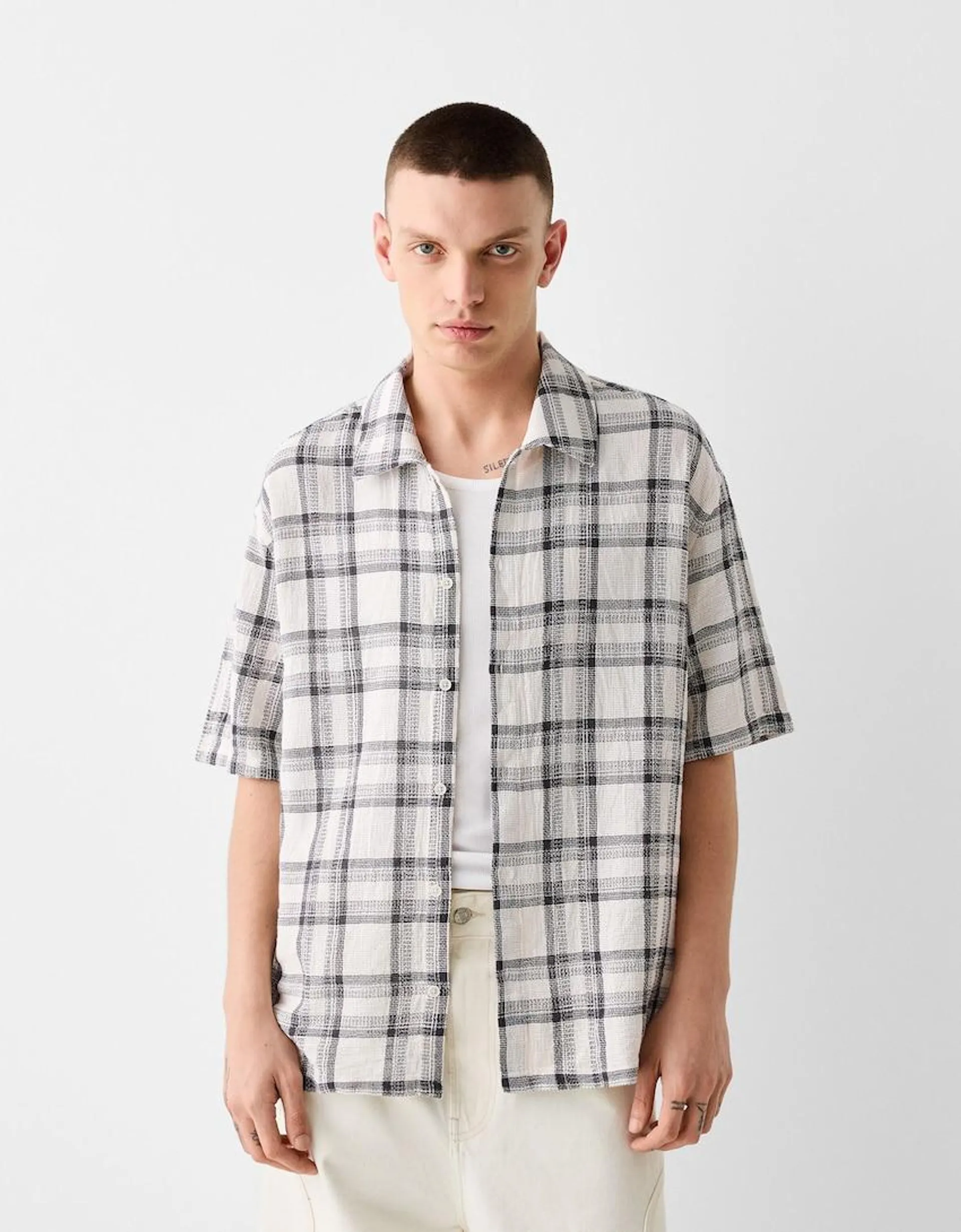 Check rustic short sleeve shirt