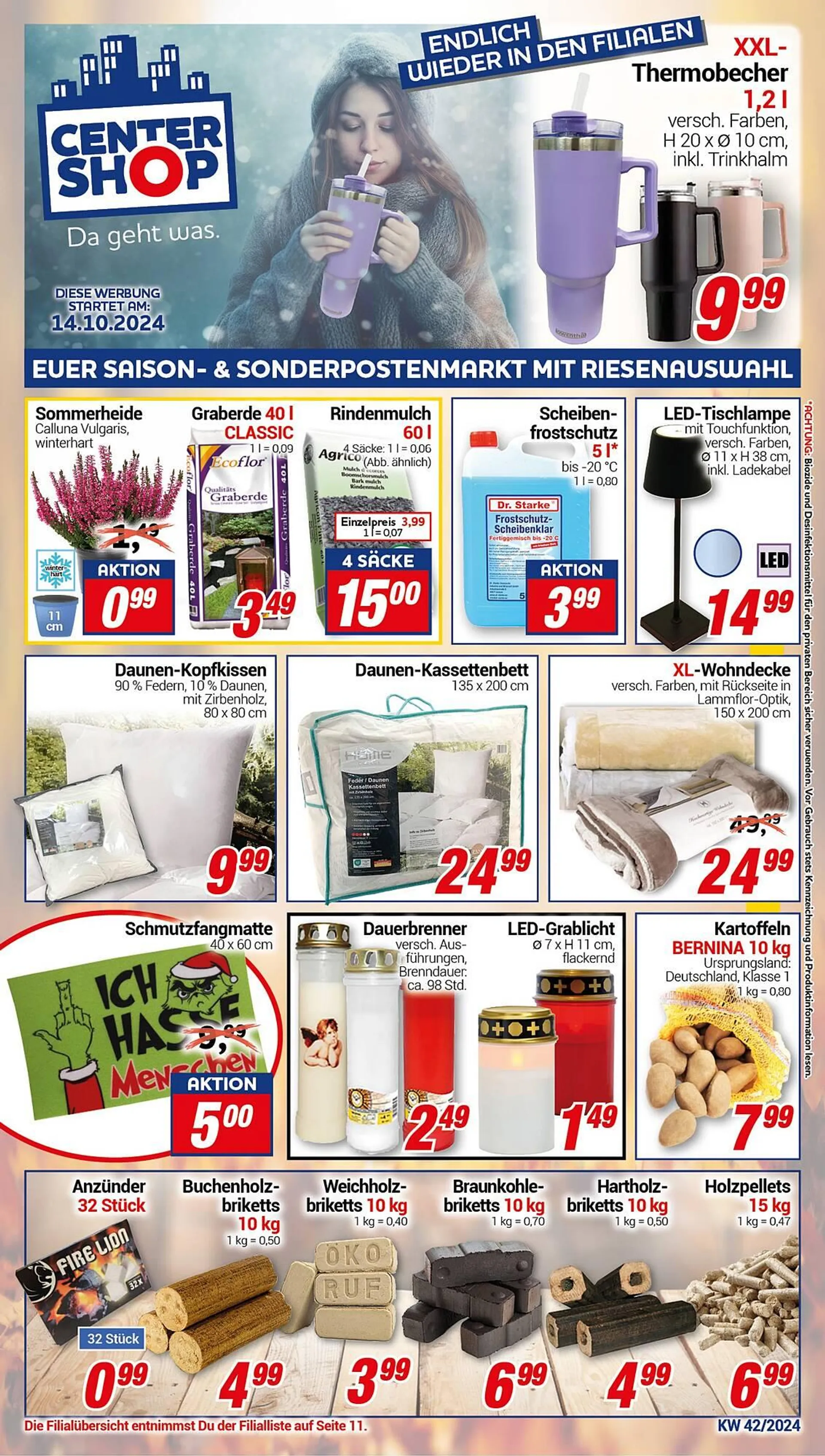 CENTERSHOP Prospekt von 14. Oktober bis 19. Oktober 2024 - Prospekt seite 1