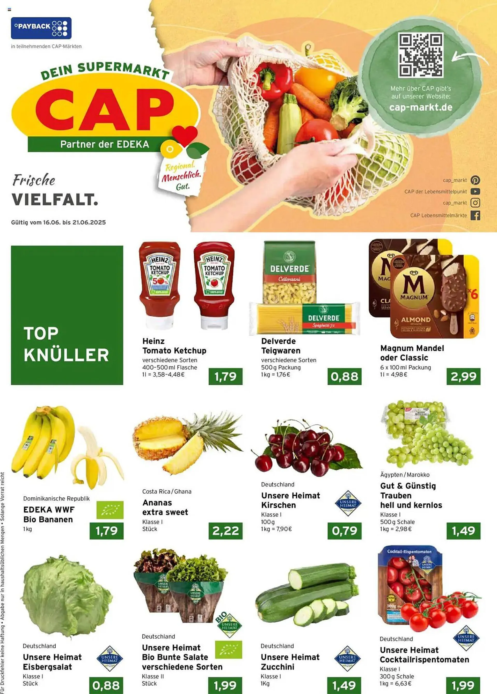 CAP Markt Prospekt von 16. Juni bis 21. Juni 2025 - Prospekt seite 1