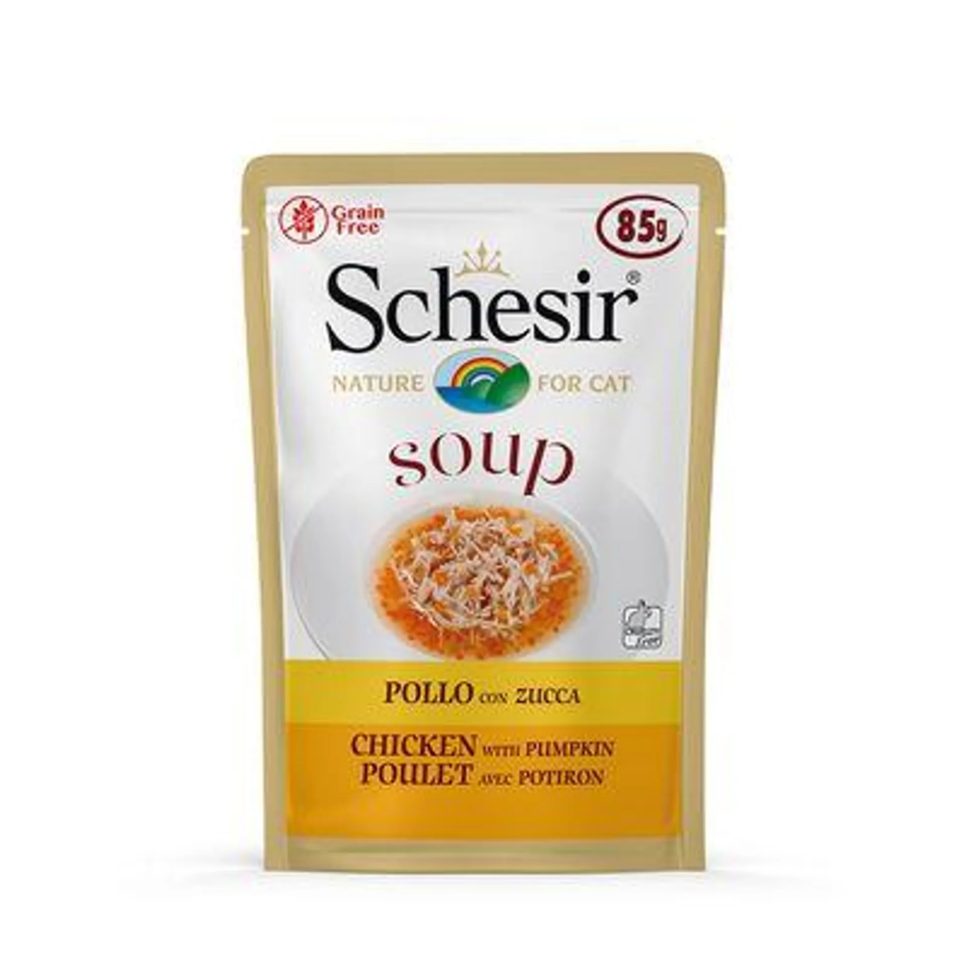 20 + 4 gratis! 24 x 85 g Schesir Cat Soup