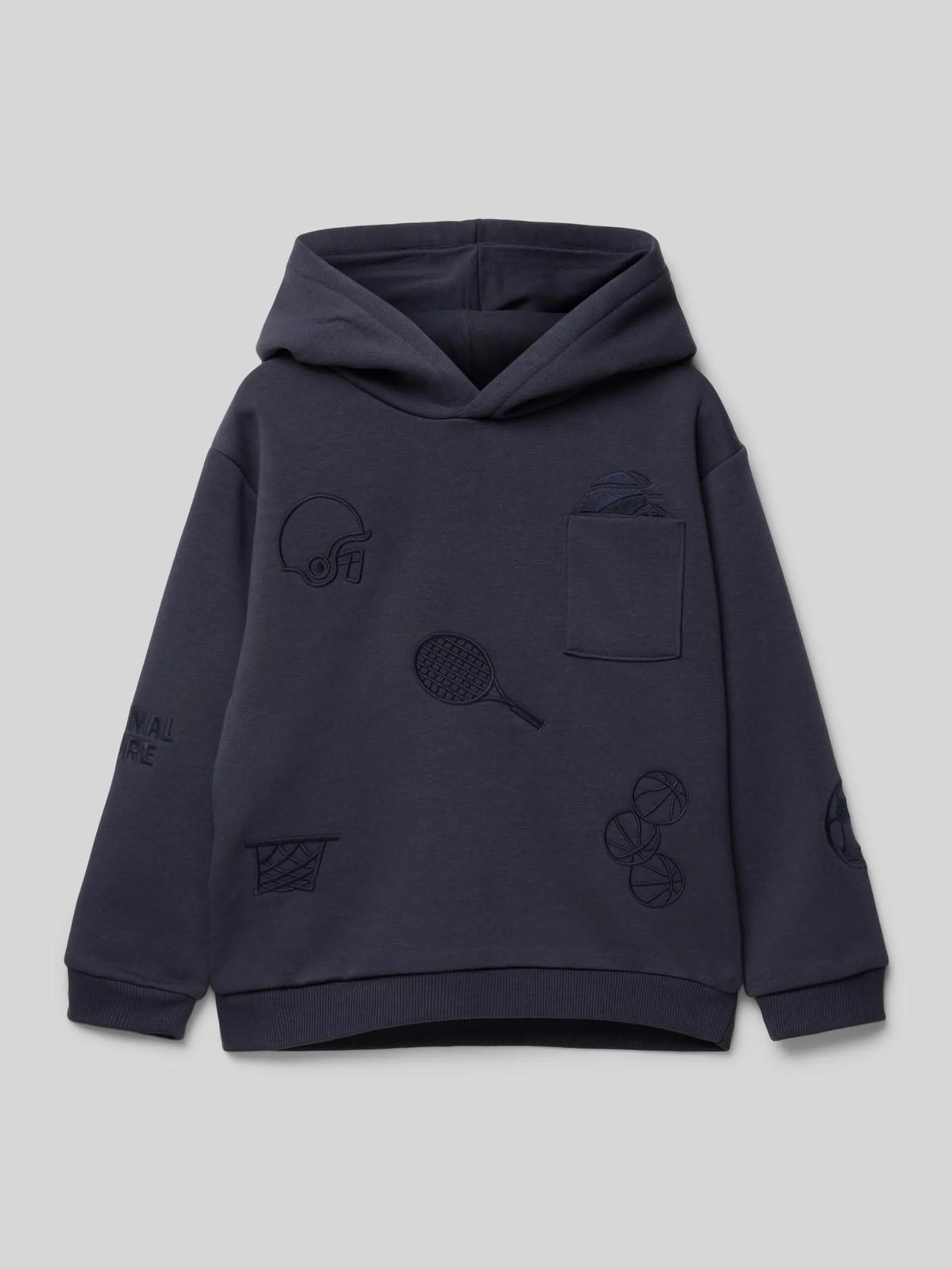 Hoodie mit Label-Stitchings in marine