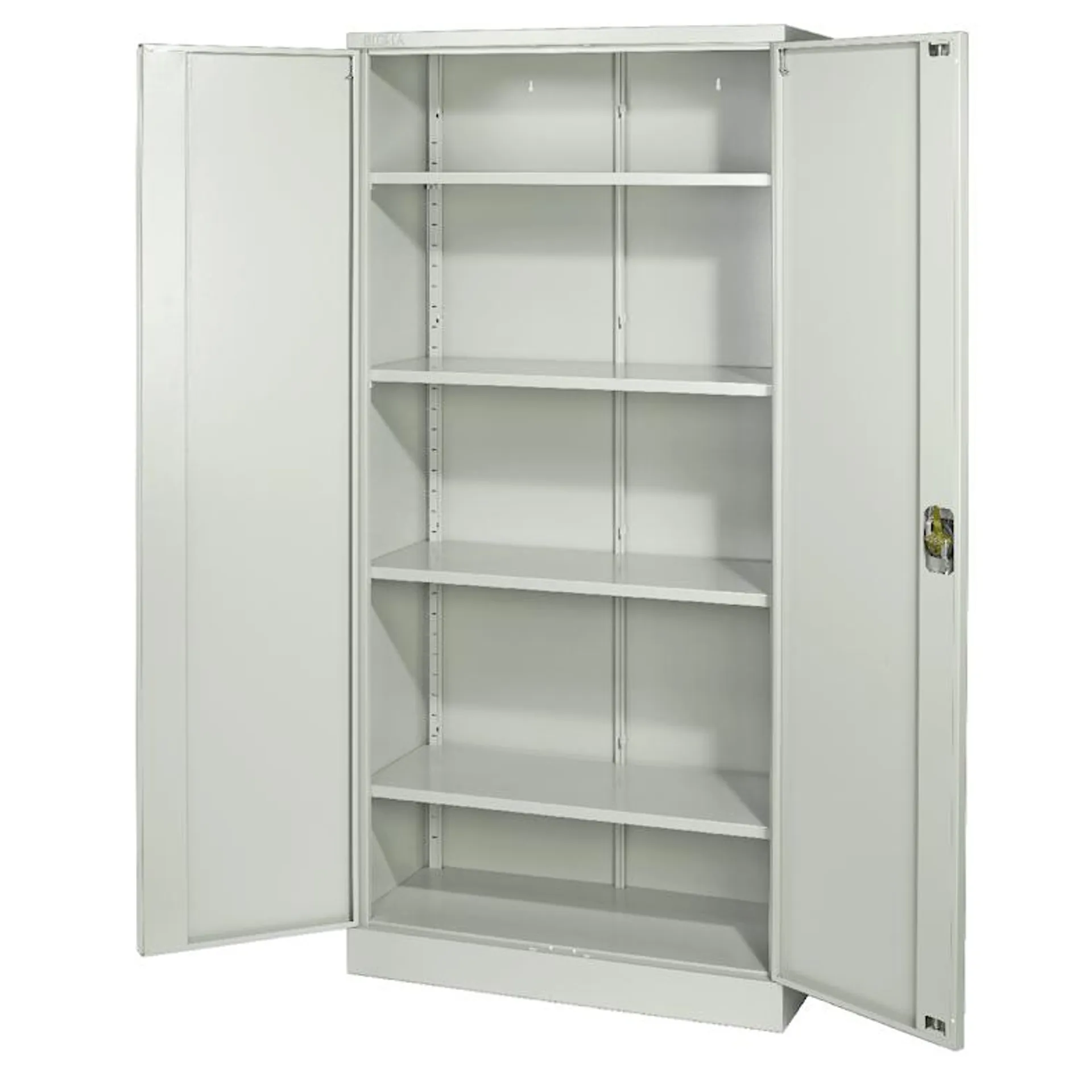 SIGMA Aktenschrank, Metall, 92 x 42 x 195 cm, 200 kg, 4 verstellbare Regalböden, abschließbar, grau