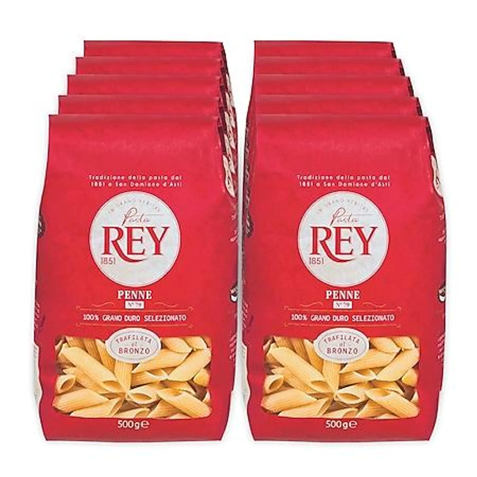 Pasta Rey Bronzepasta Penne Rigate 500 g, 10er Pack