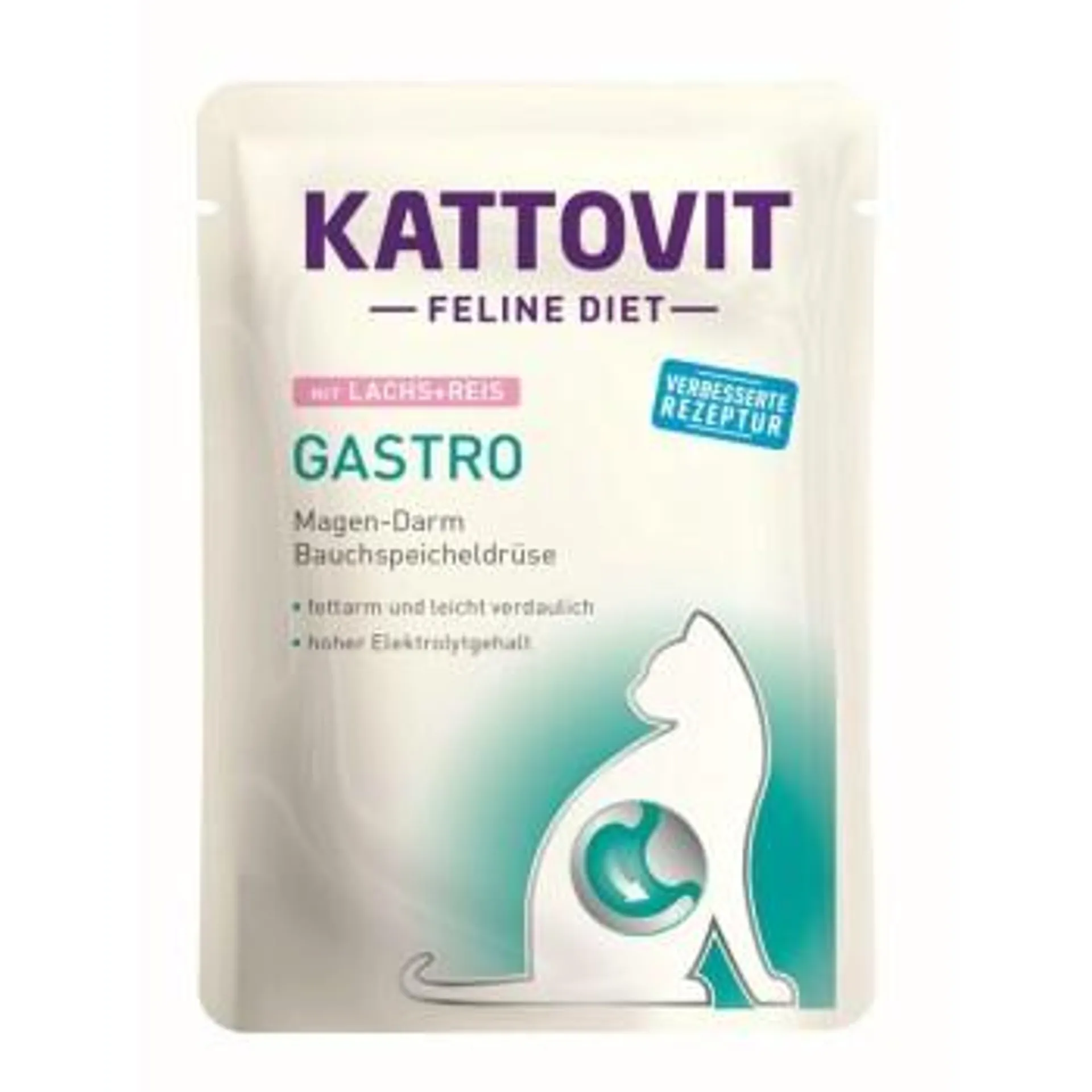 KATTOVIT Feline Diet Nassfutter Katze Gastro Adult Lachs & Reis 24x85 g