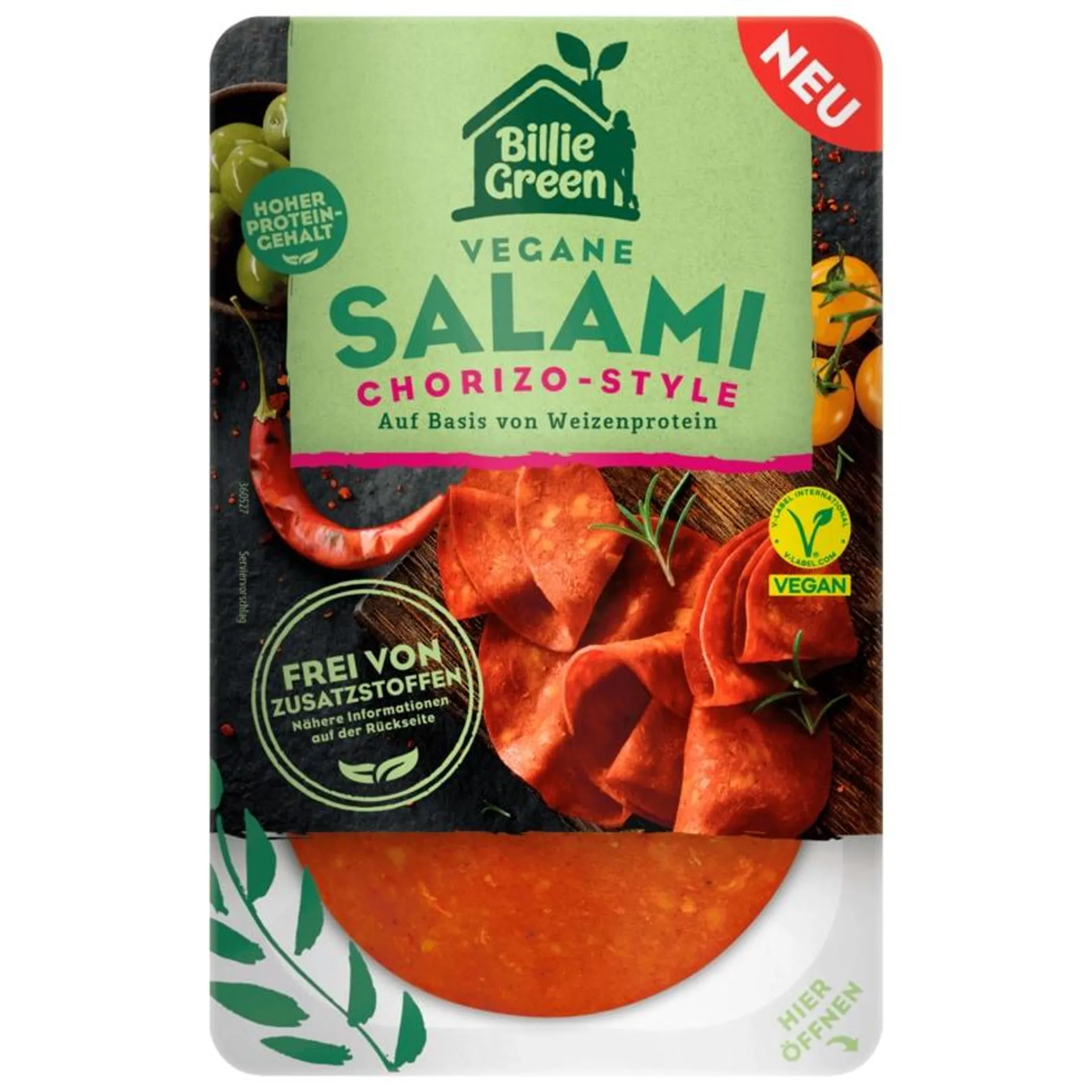 Billie Green Salami Chorizo Style vegan 70g