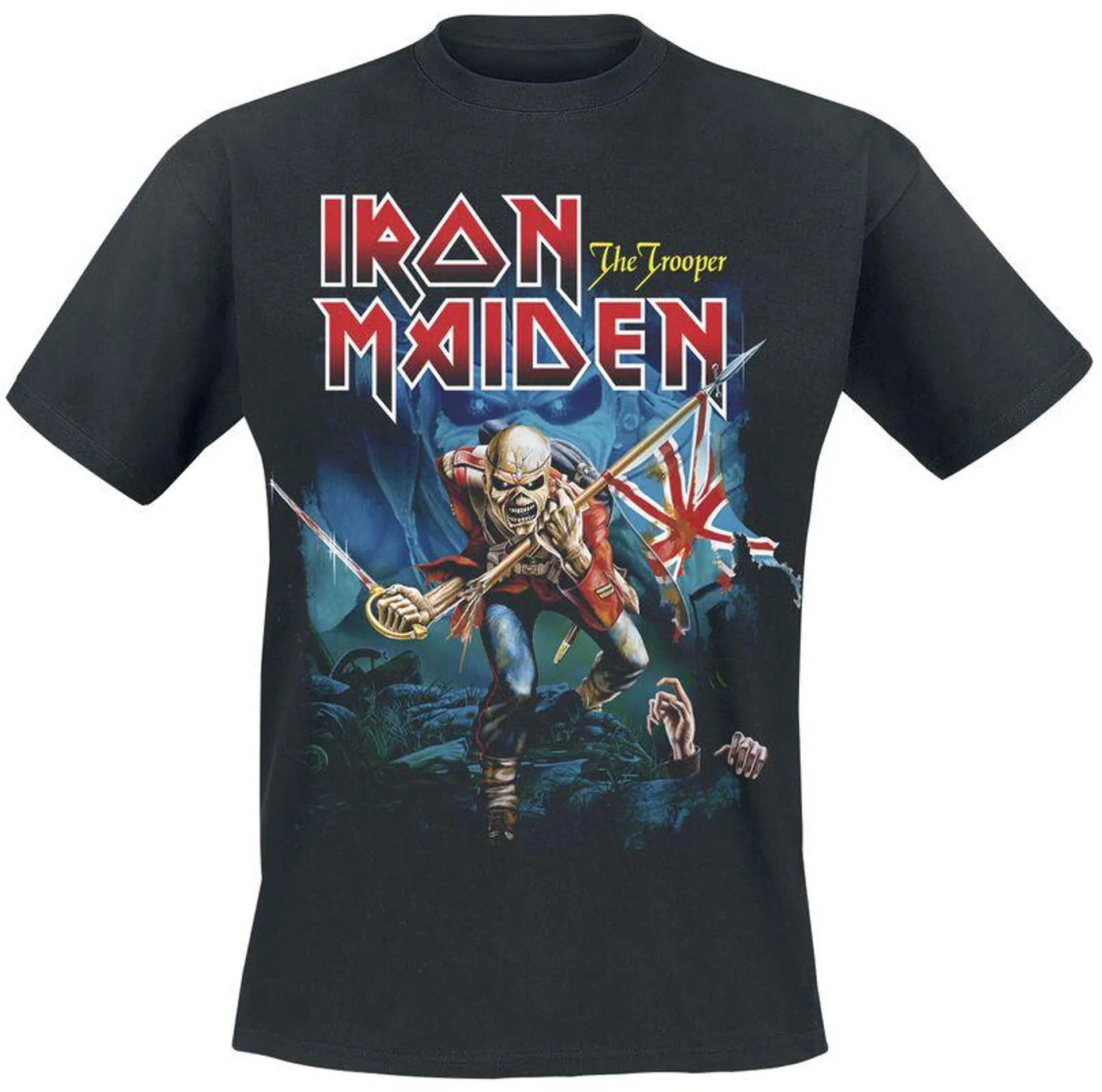 "POM Trooper Eddie Large Eyes" Camiseta Negro de Iron Maiden