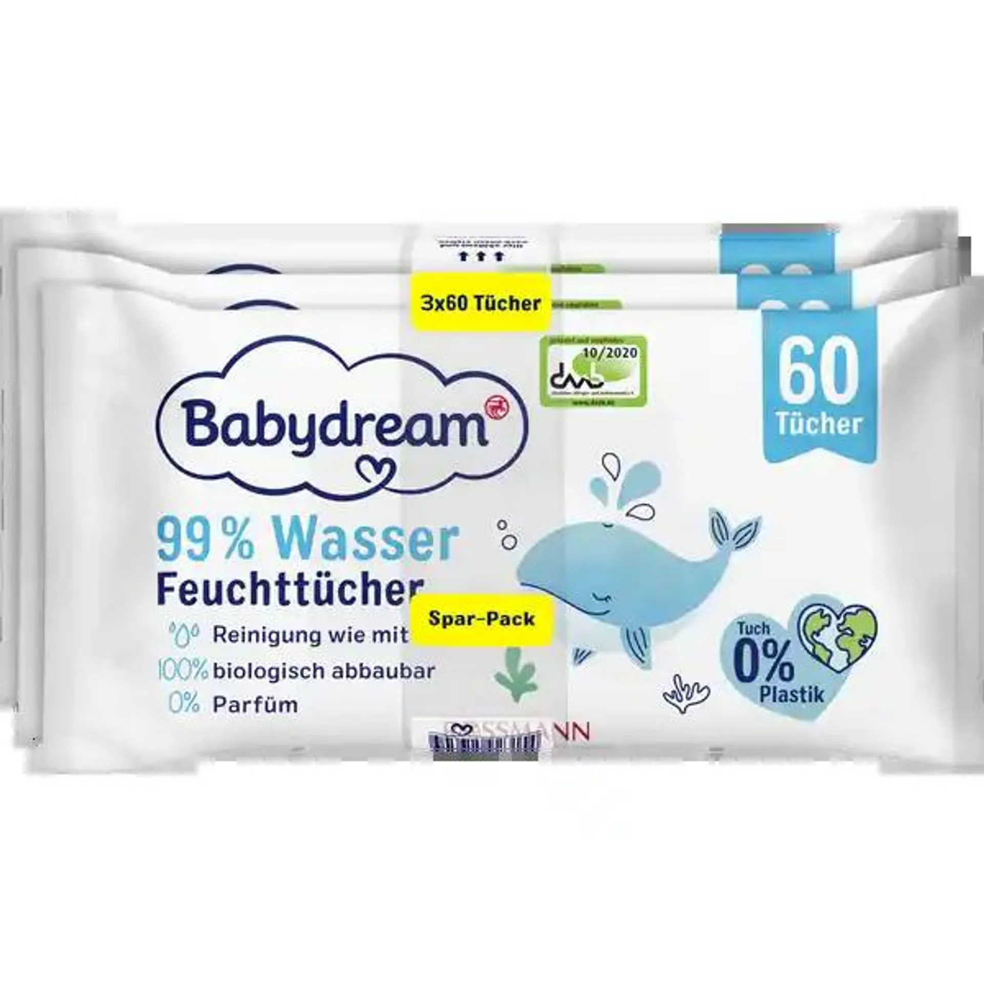 Feuchttücher mit 99 % Wasser