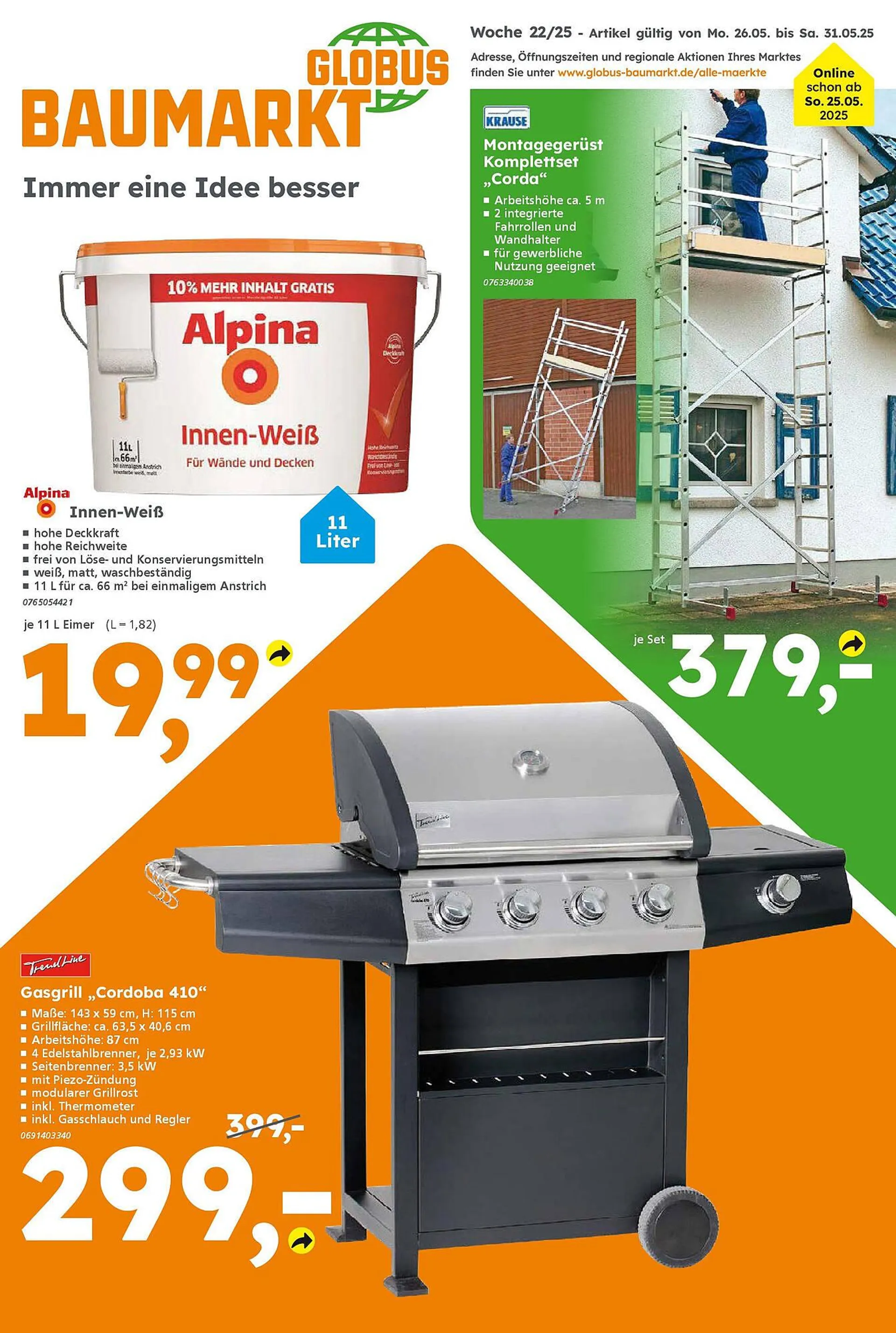 Globus Baumarkt Prospekt von 25. Mai bis 31. Mai 2025 - Prospekt seite 1