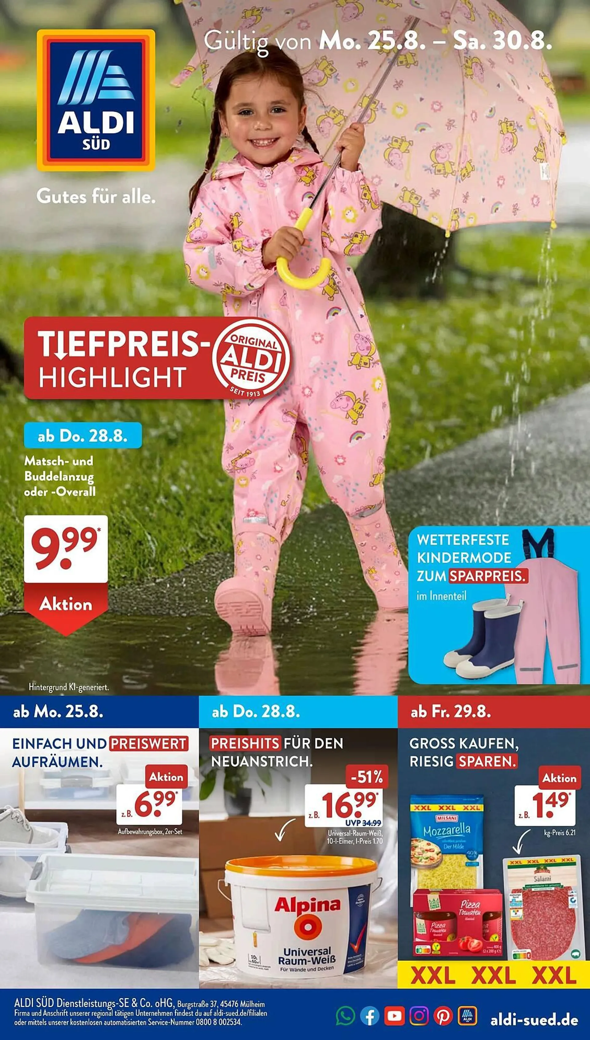 Aldi Süd Prospekt von 25. August bis 31. August 2025 - Prospekt seite 1