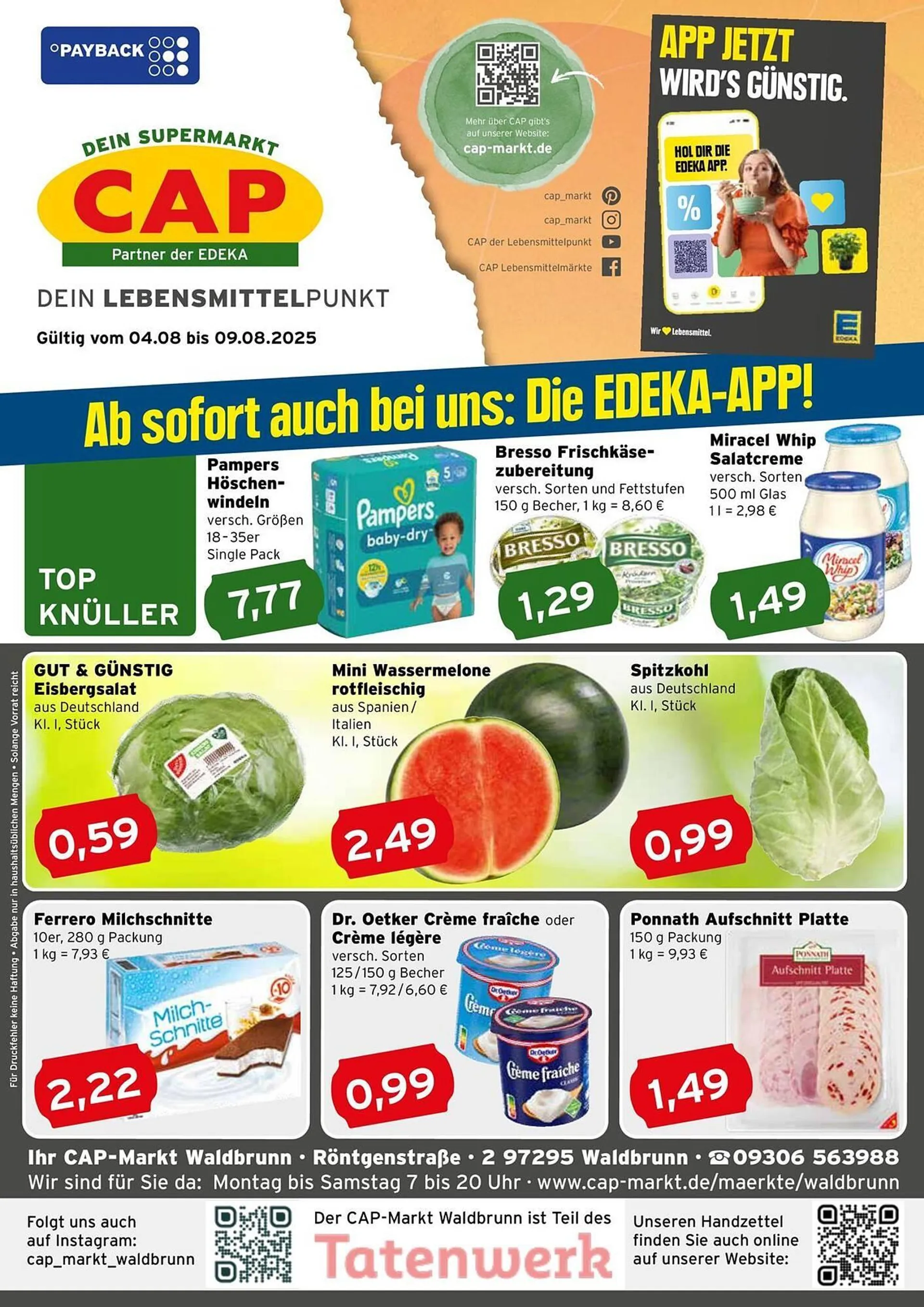 CAP Markt Prospekt von 4. August bis 9. August 2025 - Prospekt seite 1