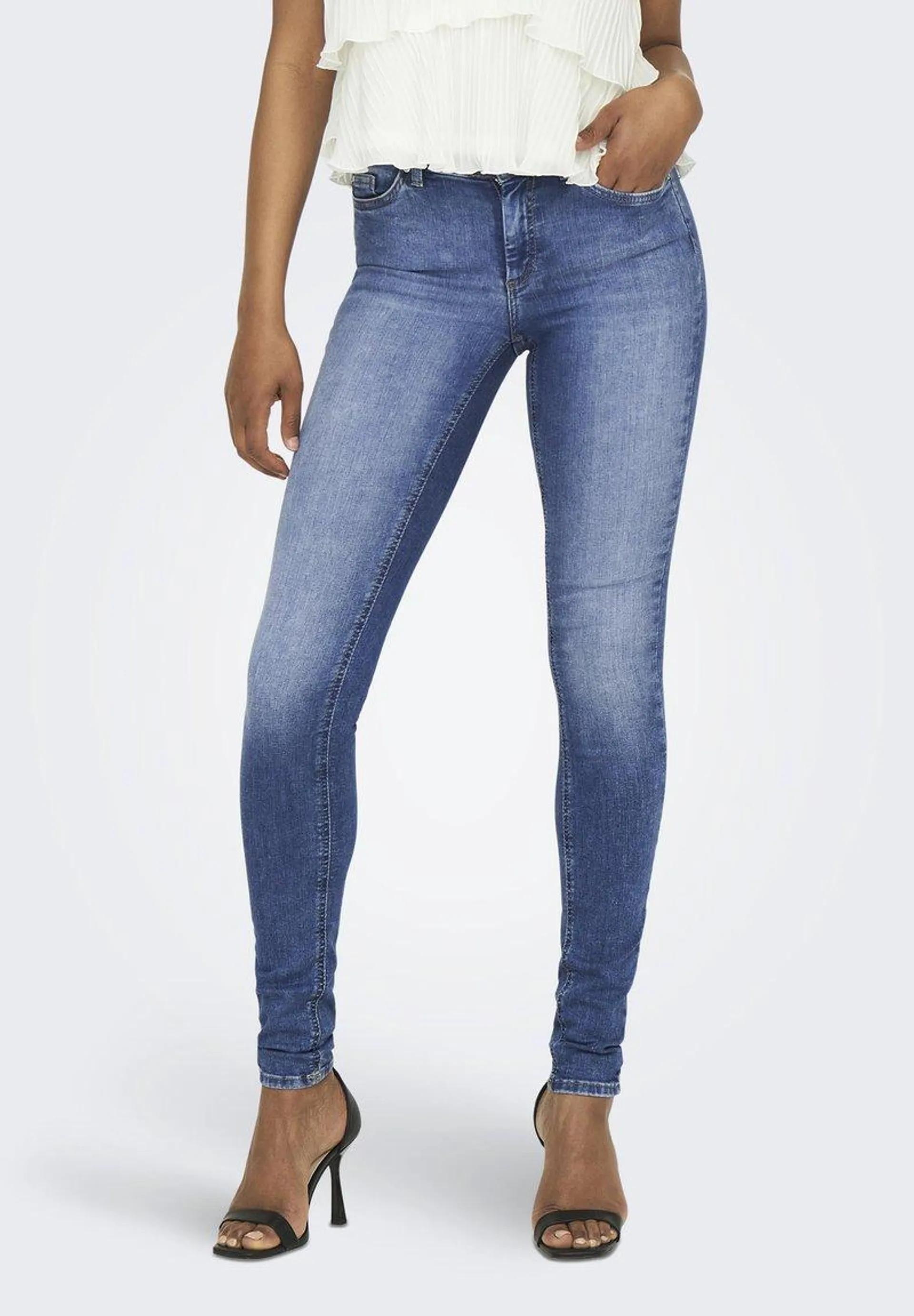 ONLBLUSH LIFE MID SKINNY - Jeans Skinny Fit - medium blue denim