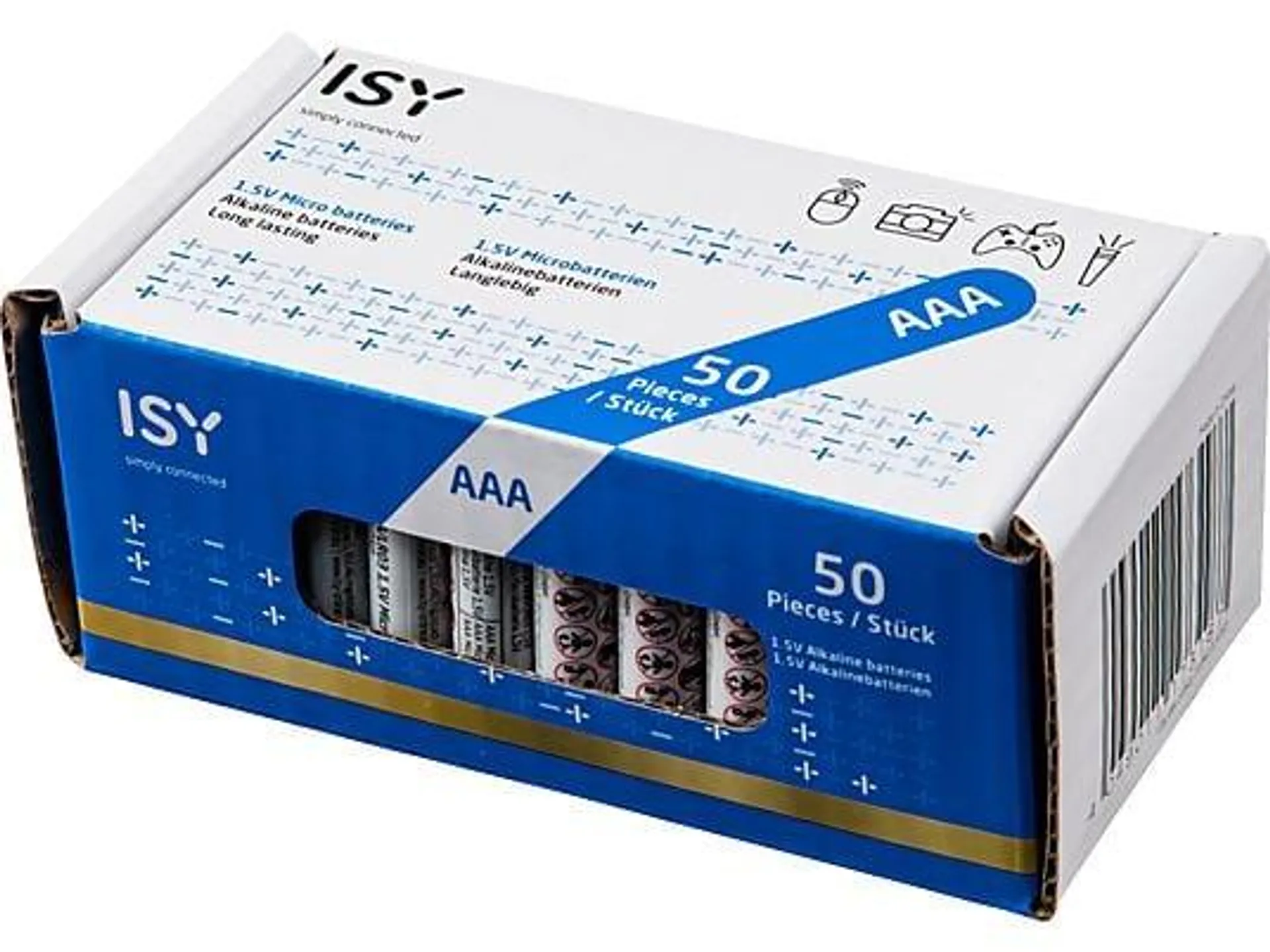 ISY IBA-1050 AAA Batterien, 1.5 Volt 50 Stück