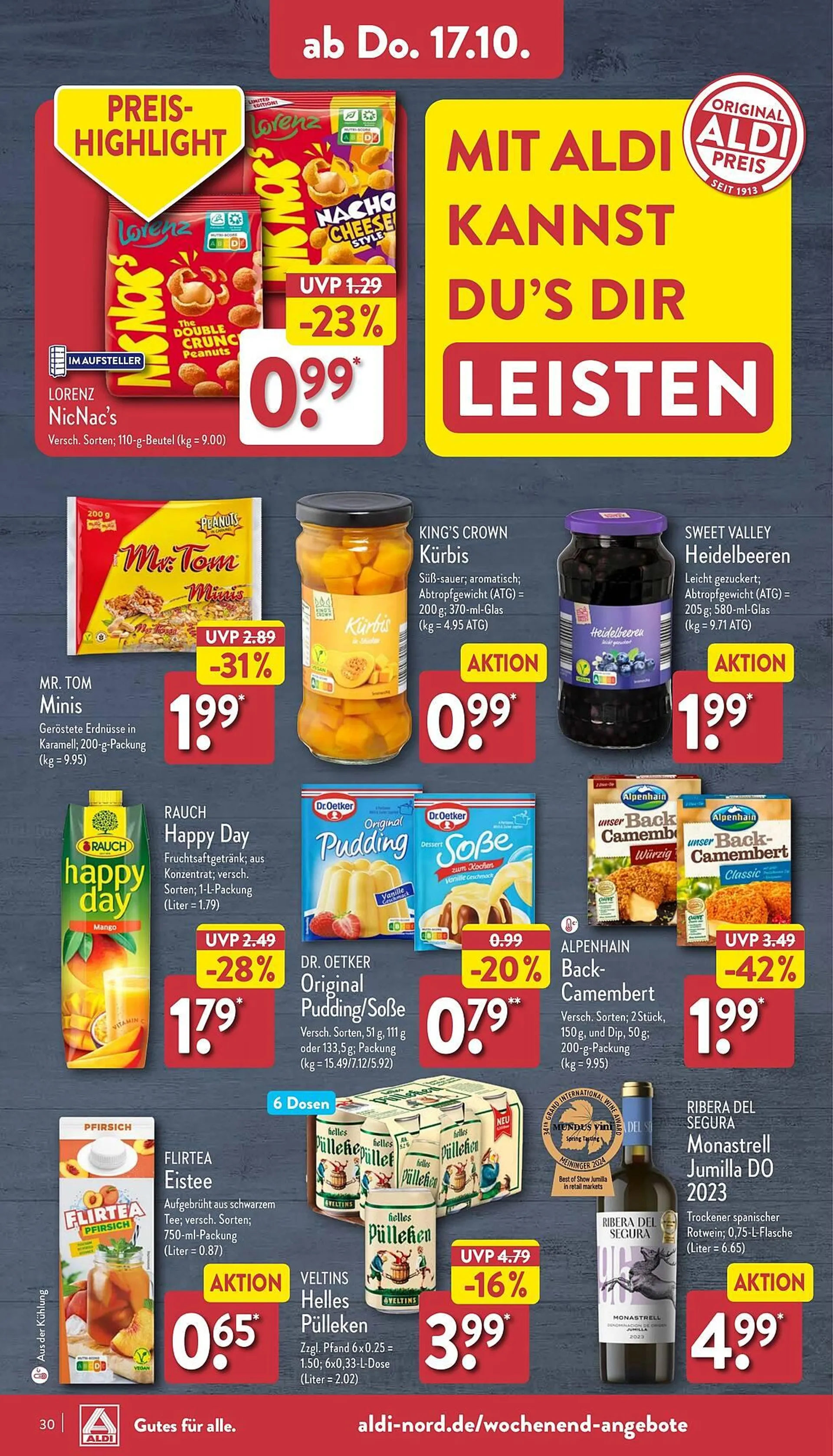 Aldi Nord Prospekt von 14. Oktober bis 19. Oktober 2024 - Prospekt seite 30