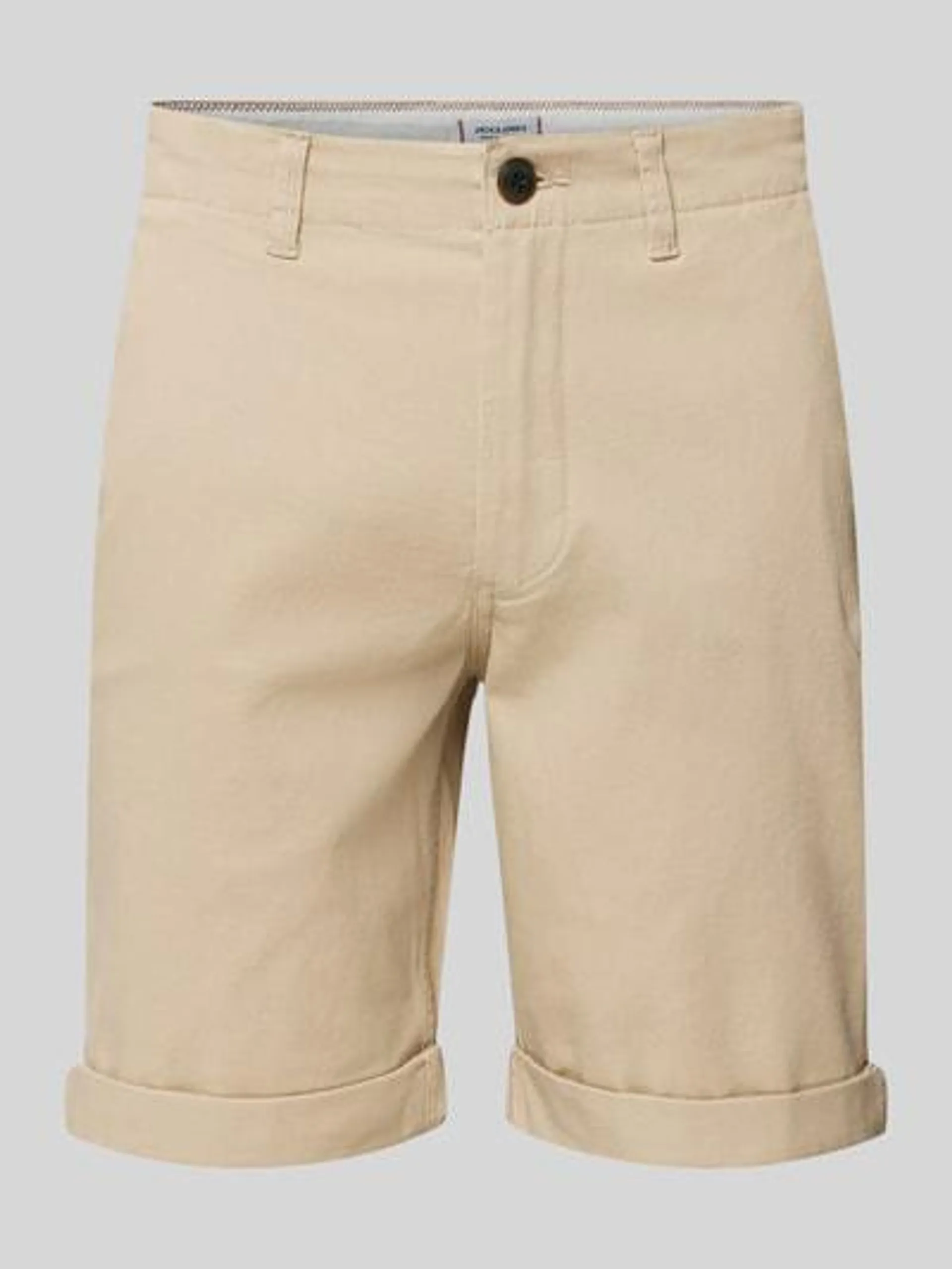 Regular Fit Chinoshorts mit Gürtelschlaufen Modell 'DAVE' in beige