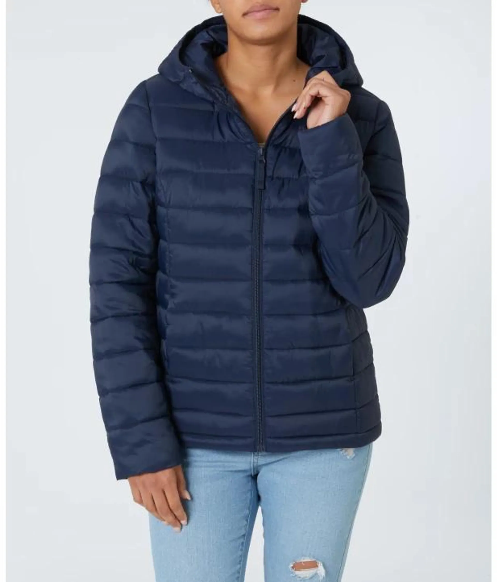 Dunkelblaue Steppjacke