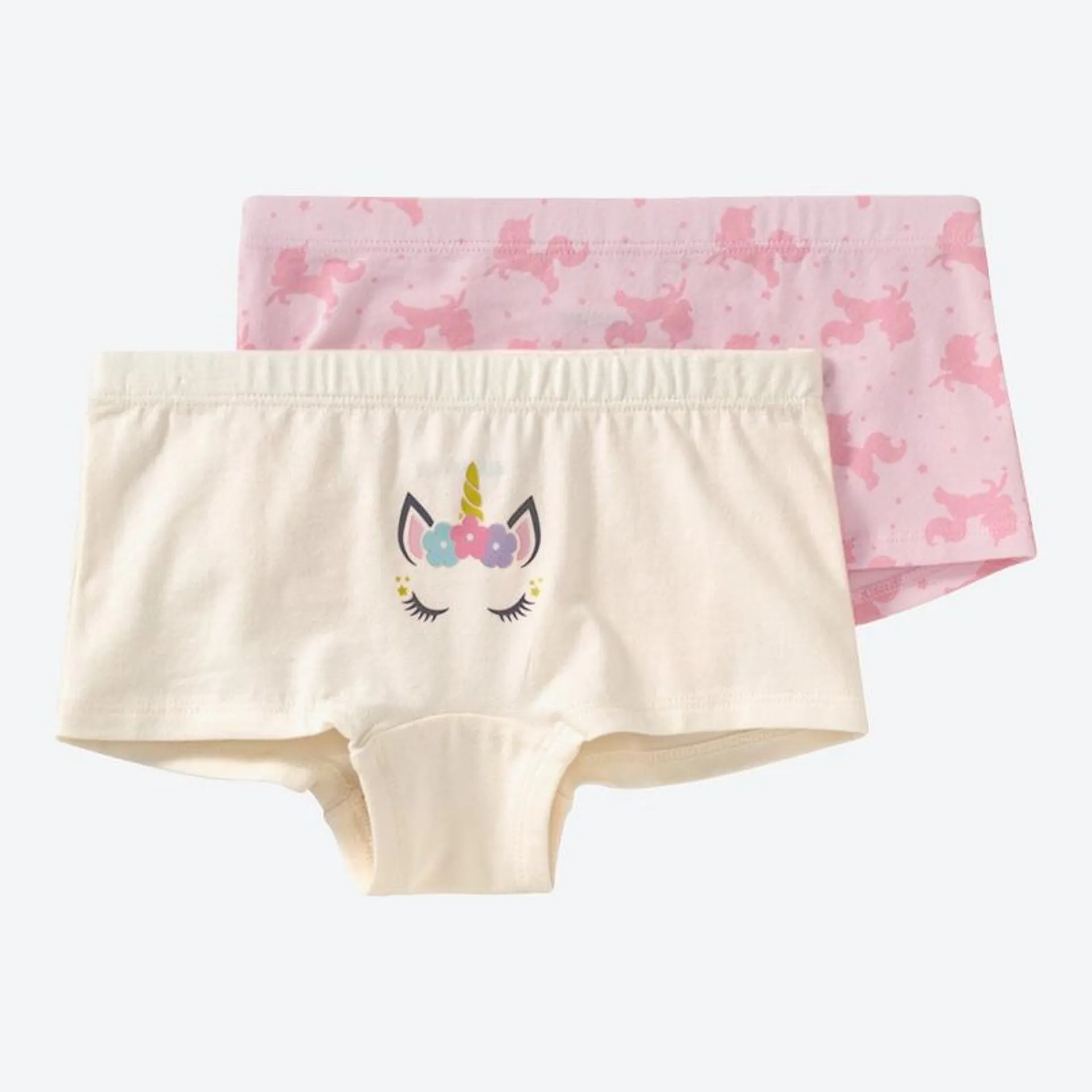 Kinder-Mädchen-Panty mit Einhorn-Motiven, 2er-Pack