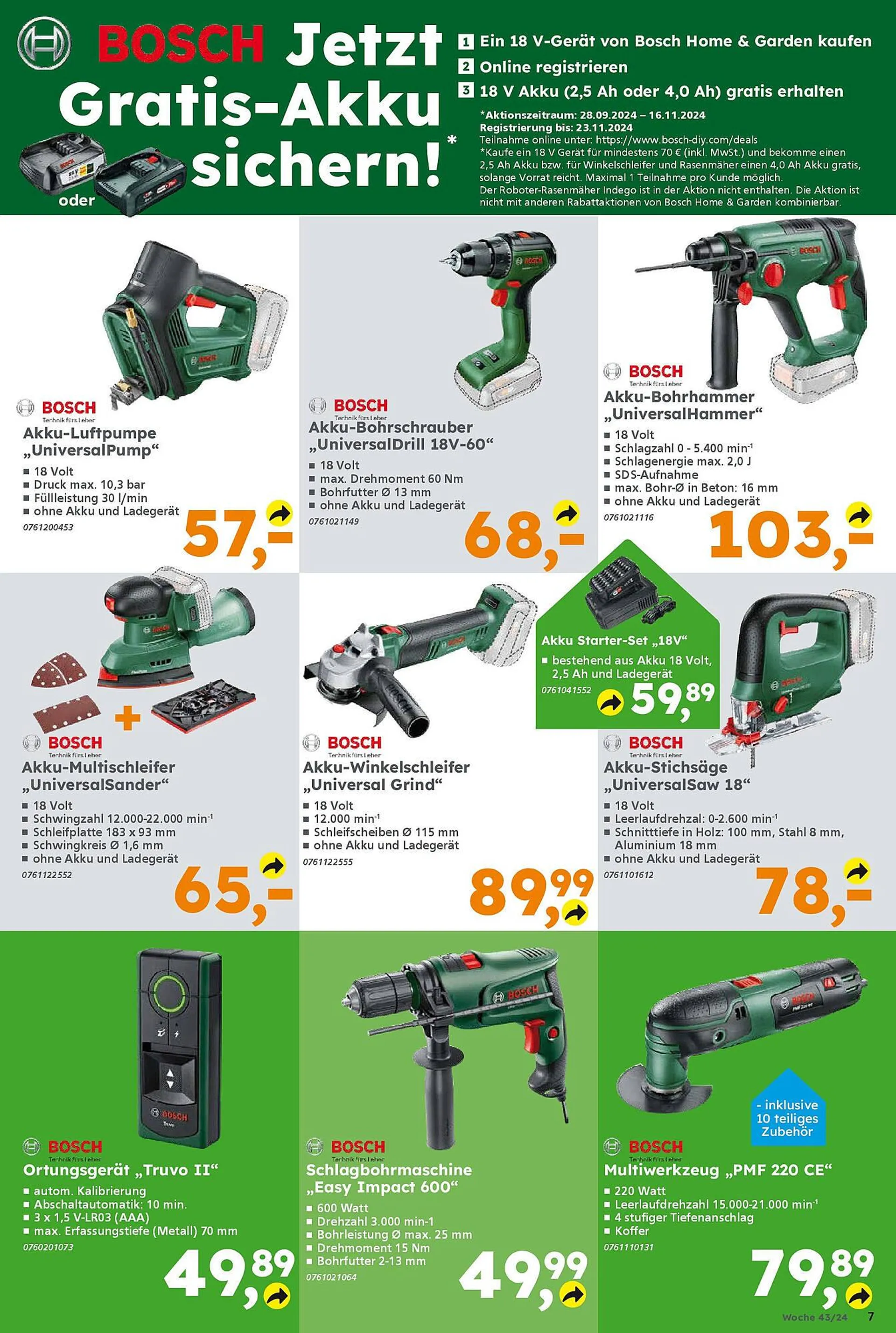 Globus Baumarkt Prospekt von 21. Oktober bis 26. Oktober 2024 - Prospekt seite 7