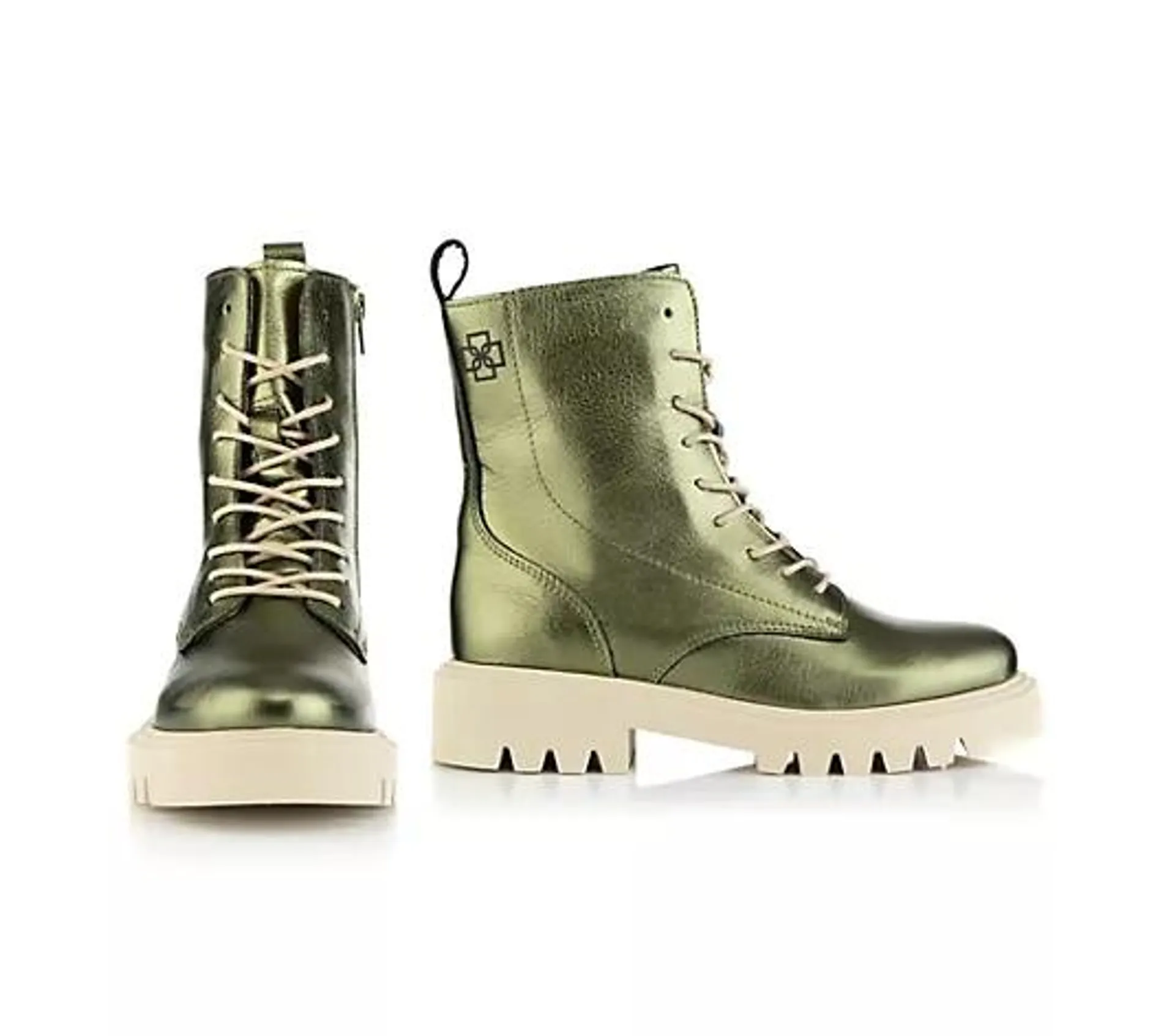 DAWID by Dawid Tomasz Damen-Stiefelette echt Leder Metallic-Optik