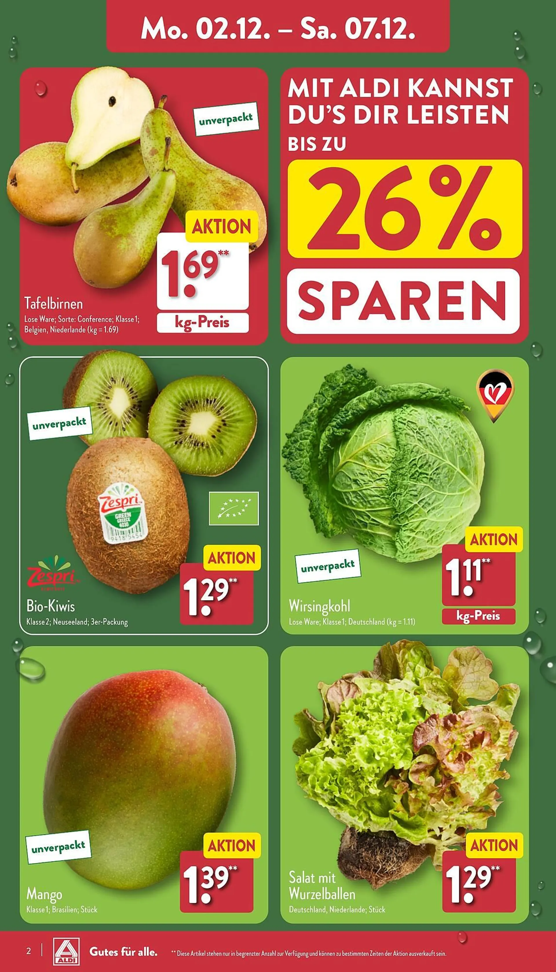 Aldi Nord Prospekt von 2. Dezember bis 7. Dezember 2024 - Prospekt seite 2