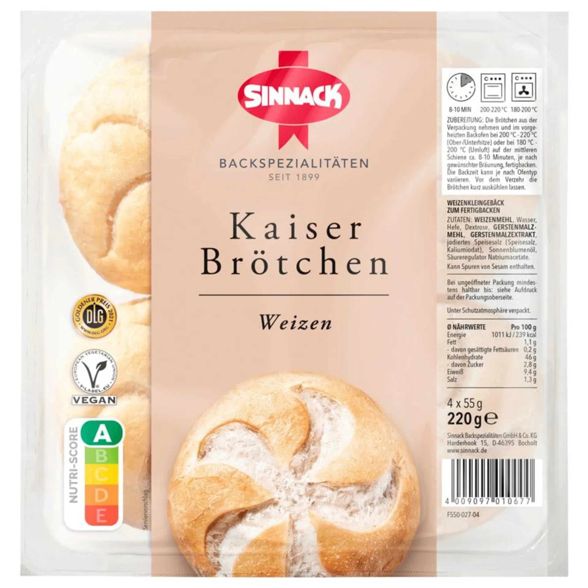 Sinnack Kaiserbrötchen 220g