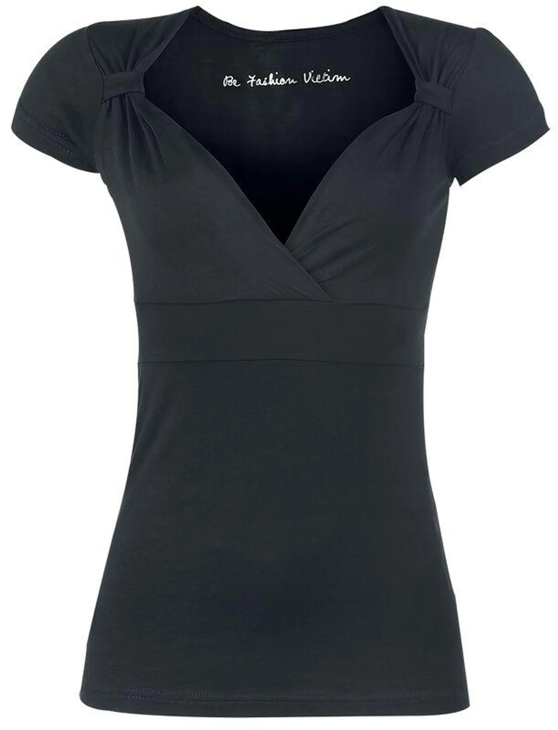 "Fashion V-Top" T-Shirt schwarz von Black Premium by EMP