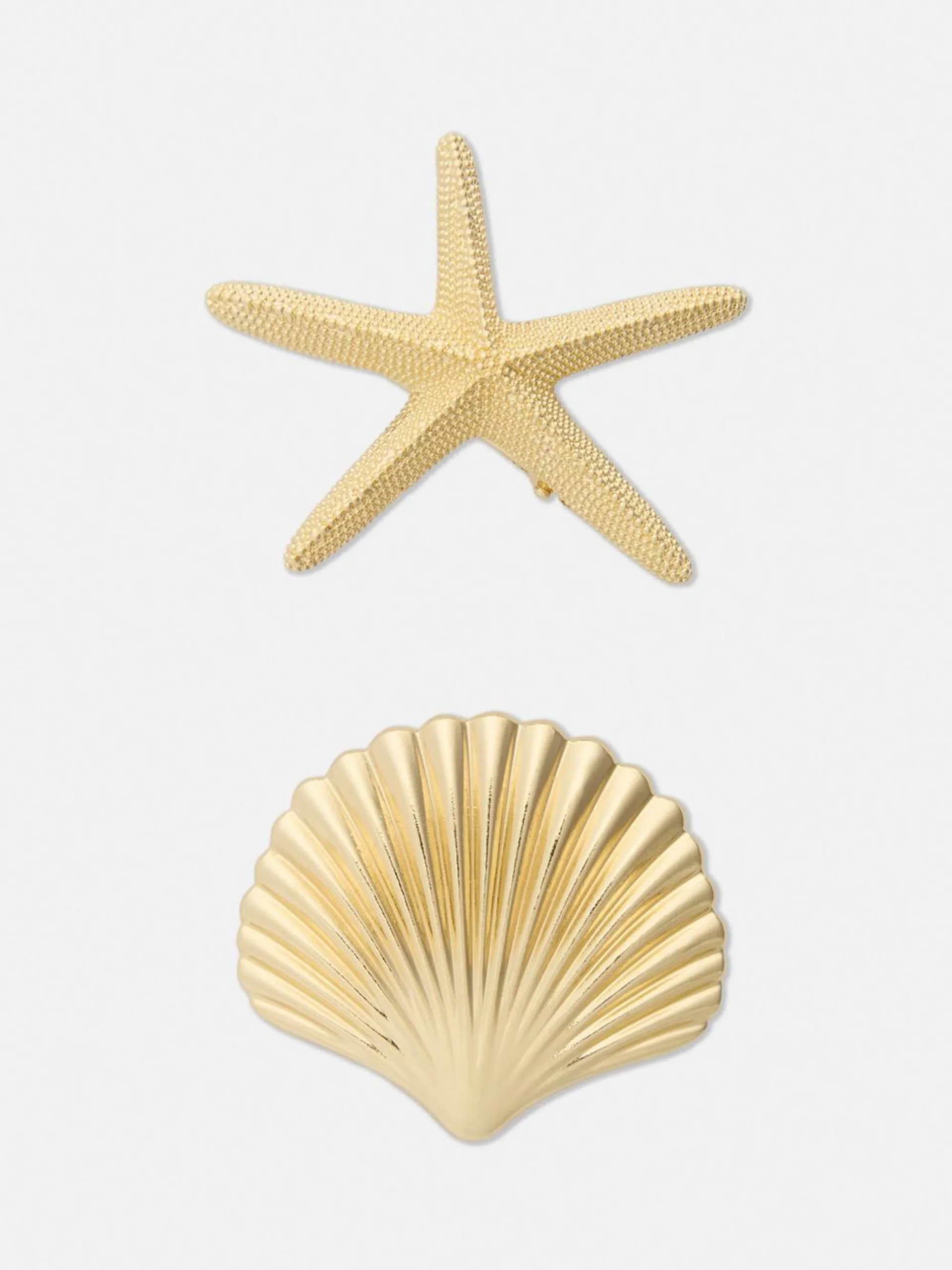 2-Pack Starfish and Shell Hair Clips