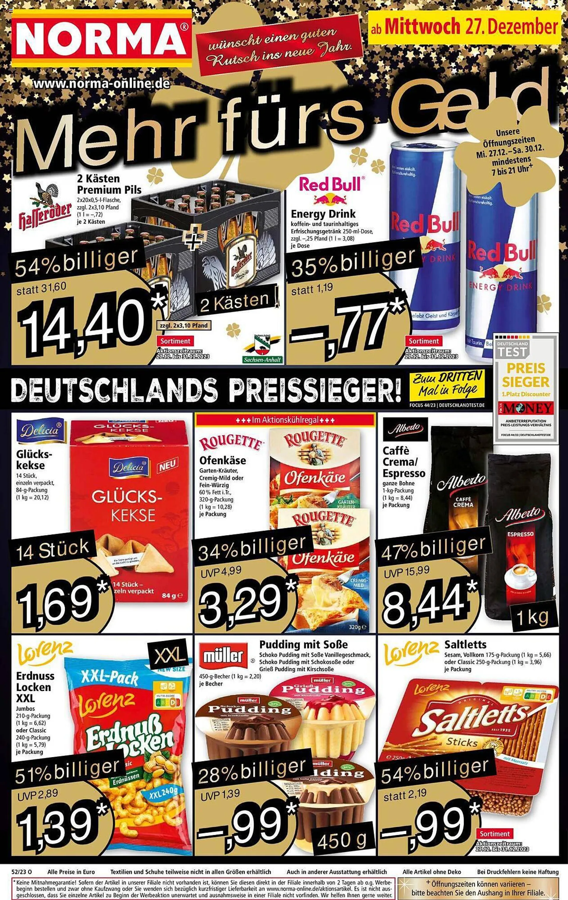 Norma Prospekt von 27. Dezember bis 29. Dezember 2023 - Prospekt seite 1