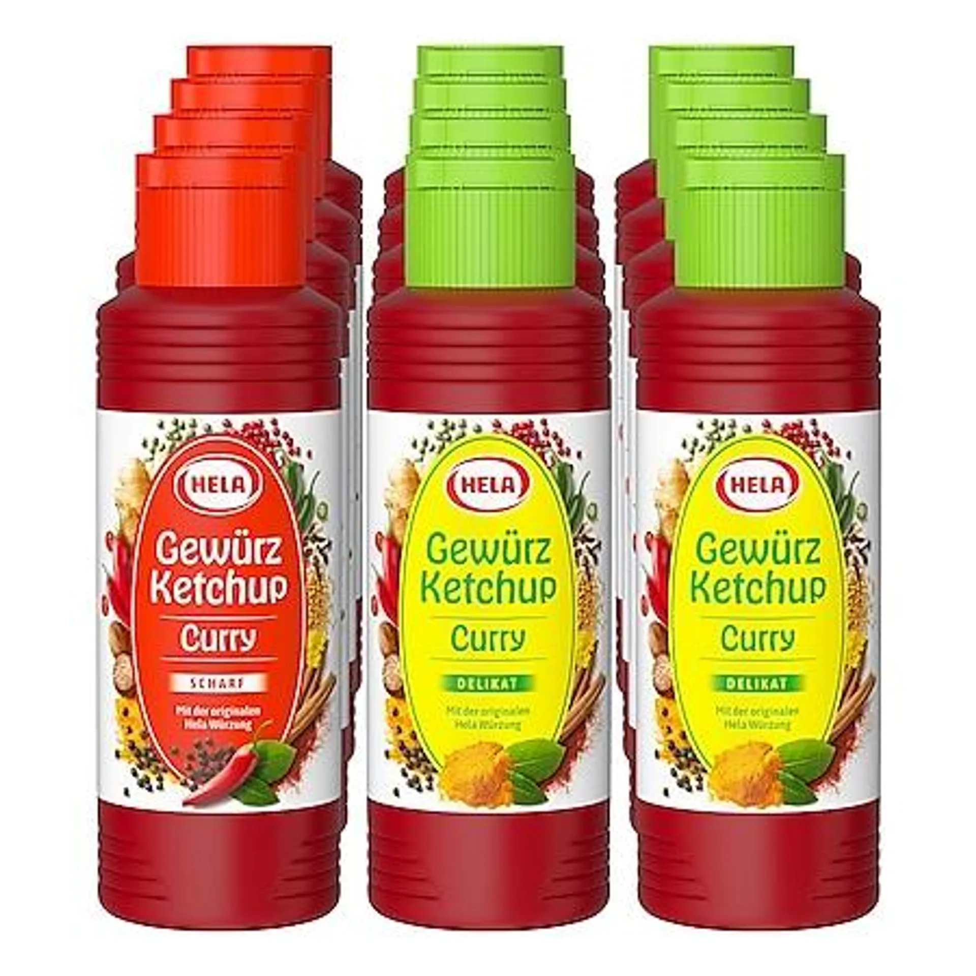 Hela Curry Gewürzketchup 300 ml, verschiedene Sorten, 12er Pack