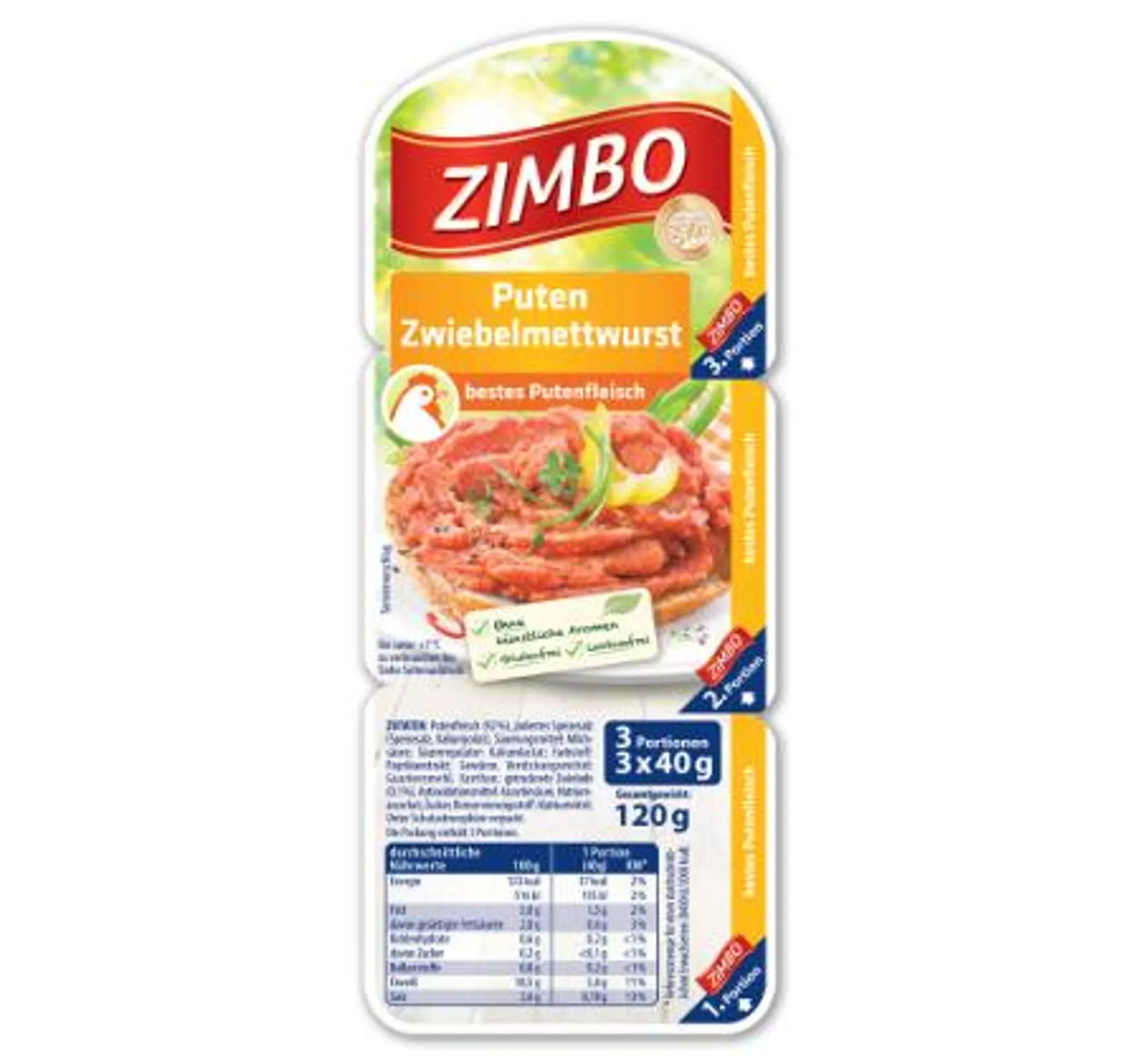 ZIMBO Rindsmettwurst oder Puten Zwiebelmettwurst*