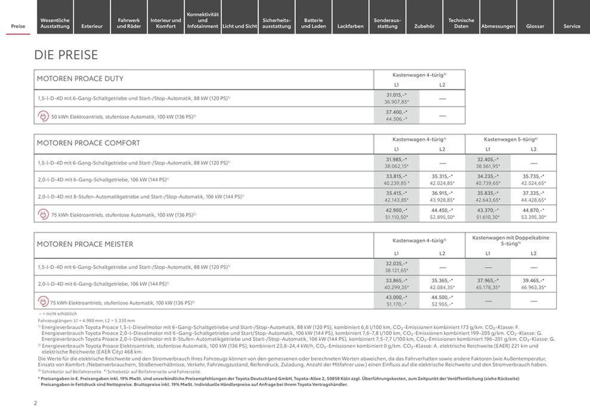 Toyota Proace/Proace Electric von 1. Mai bis 1. Mai 2025 - Prospekt seite 2