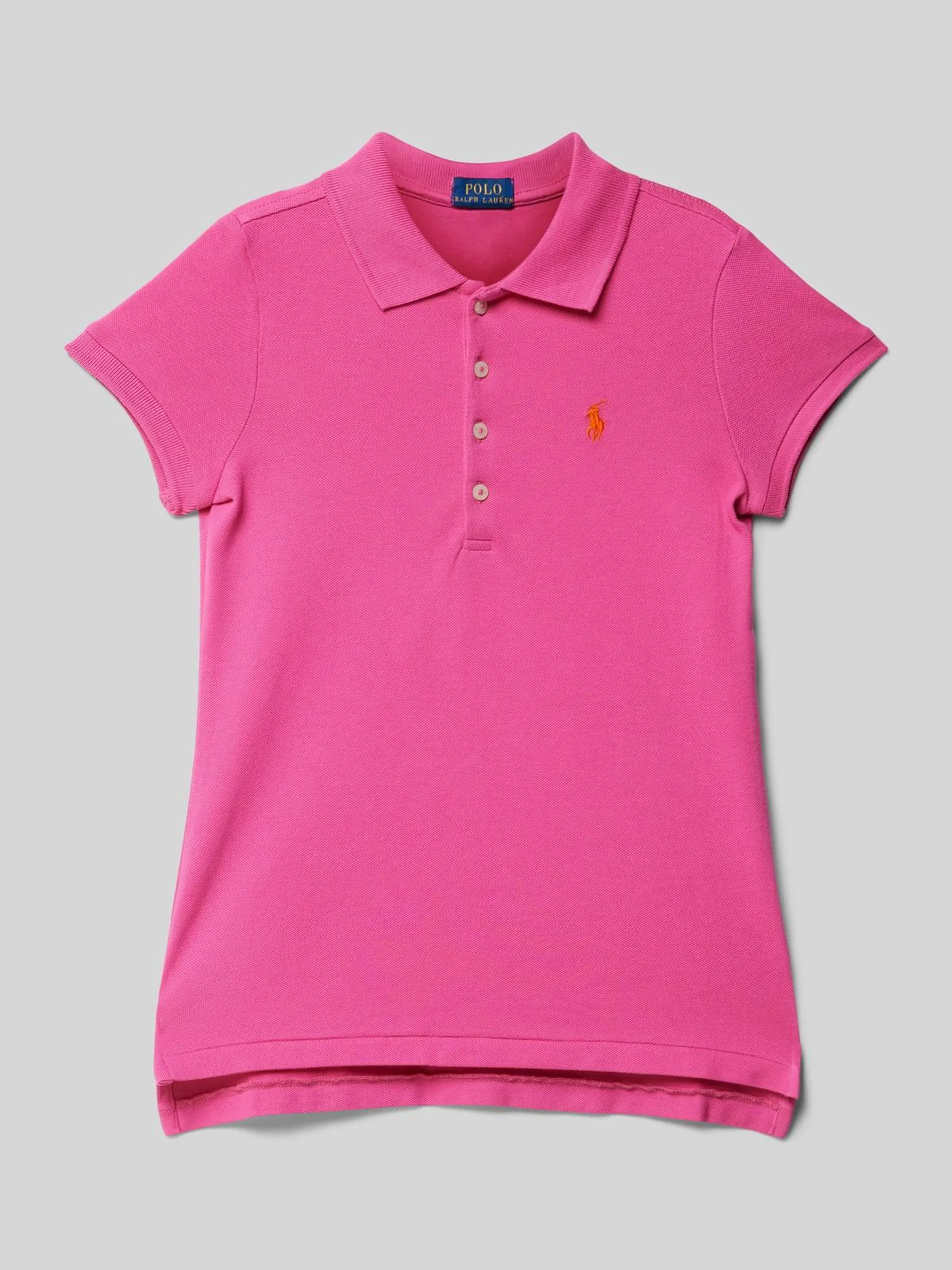 T-Shirt mit Polokragen in pink