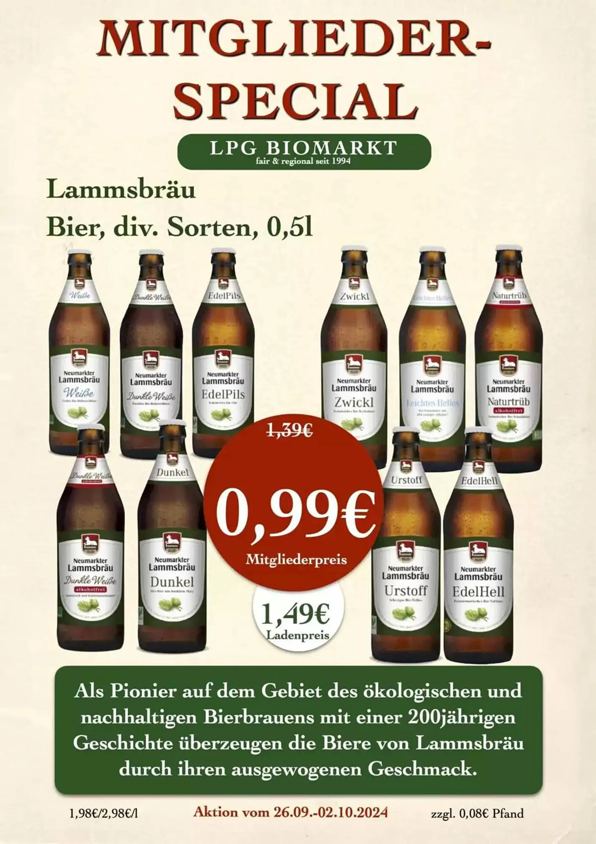 LPG Biomarkt Prospekt von 26. September bis 2. Oktober 2024 - Prospekt seite 19