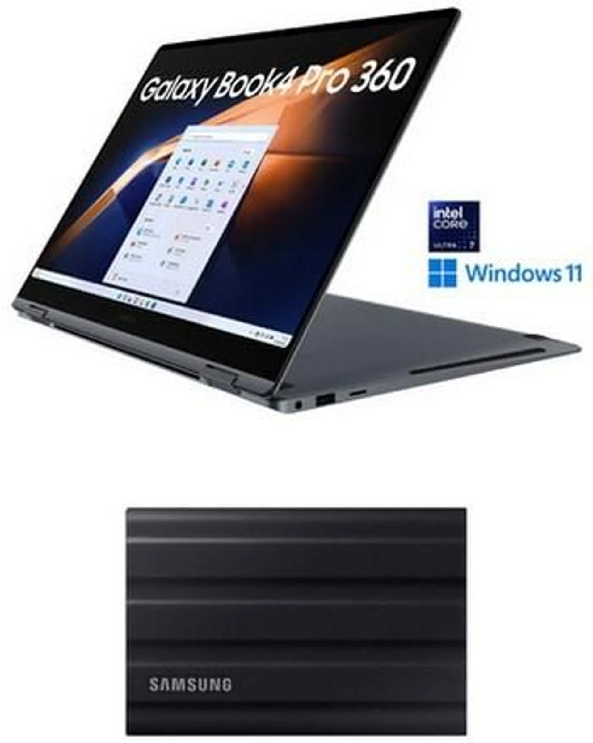 Samsung Galaxy Book4 Pro 360 NP960QGK-KG2DE 40,62 cm (16") moonstone gray inkl. T7 Shield USB 3.2 Gen 2 (1TB