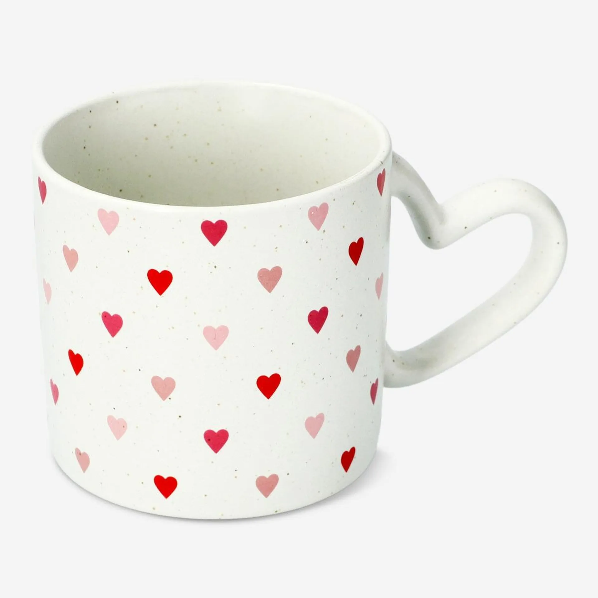 Stoneware mug with heart shaped handle - 390 ml