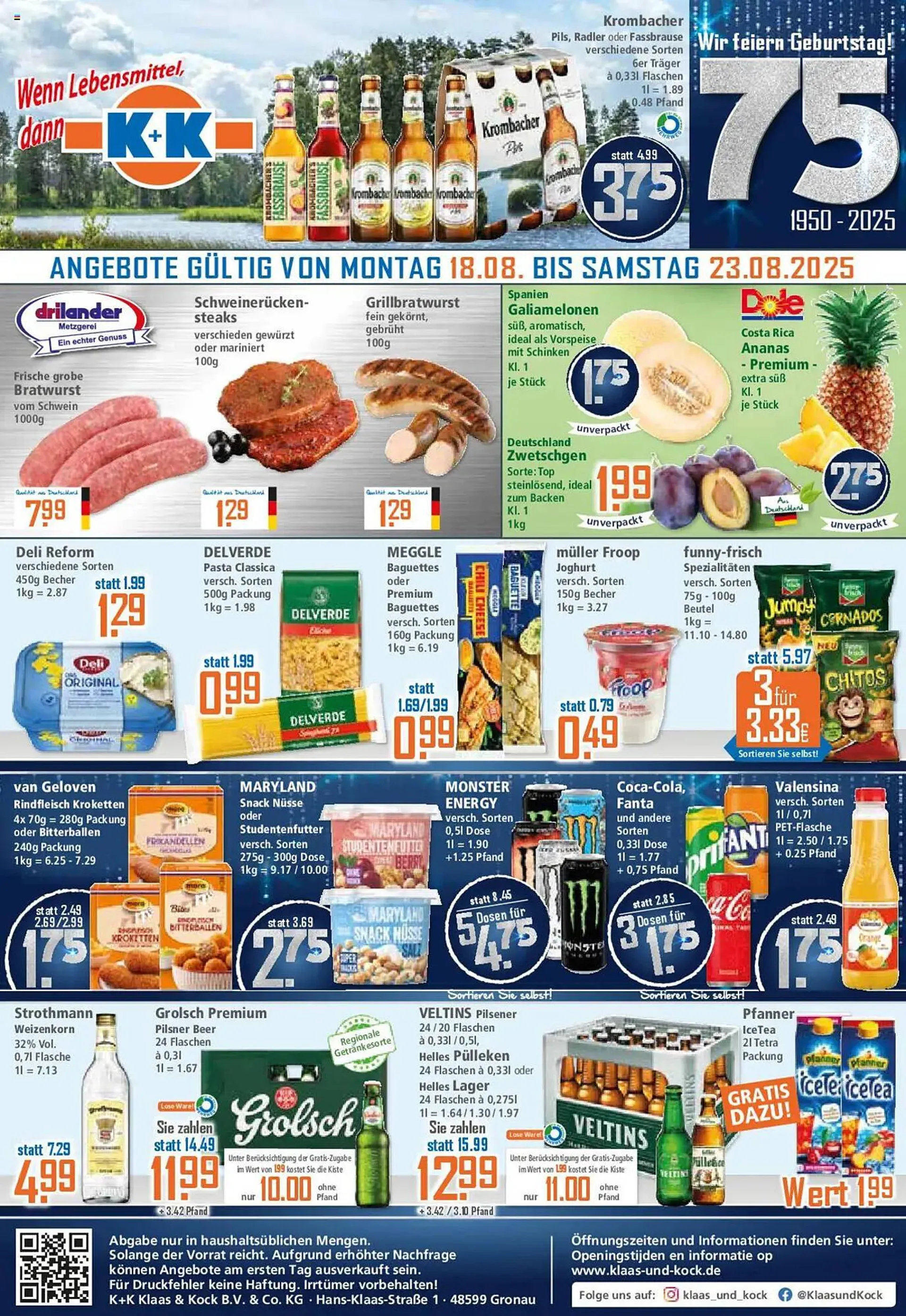 Klaas und Kock Prospekt von 18. August bis 23. August 2025 - Prospekt seite 1