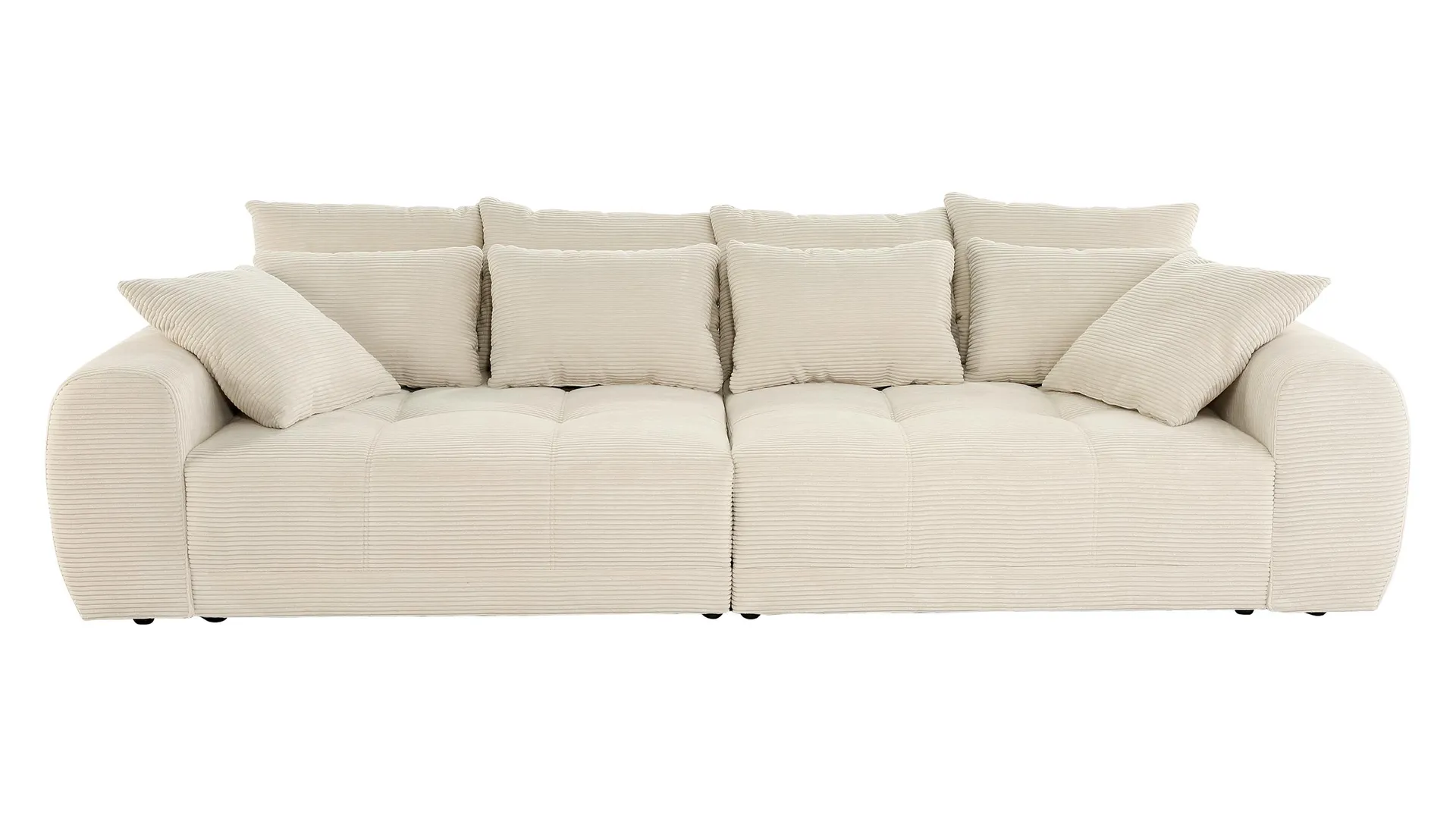 Big Sofa beige Cord 308 cm Federkernpolsterung - JANNI