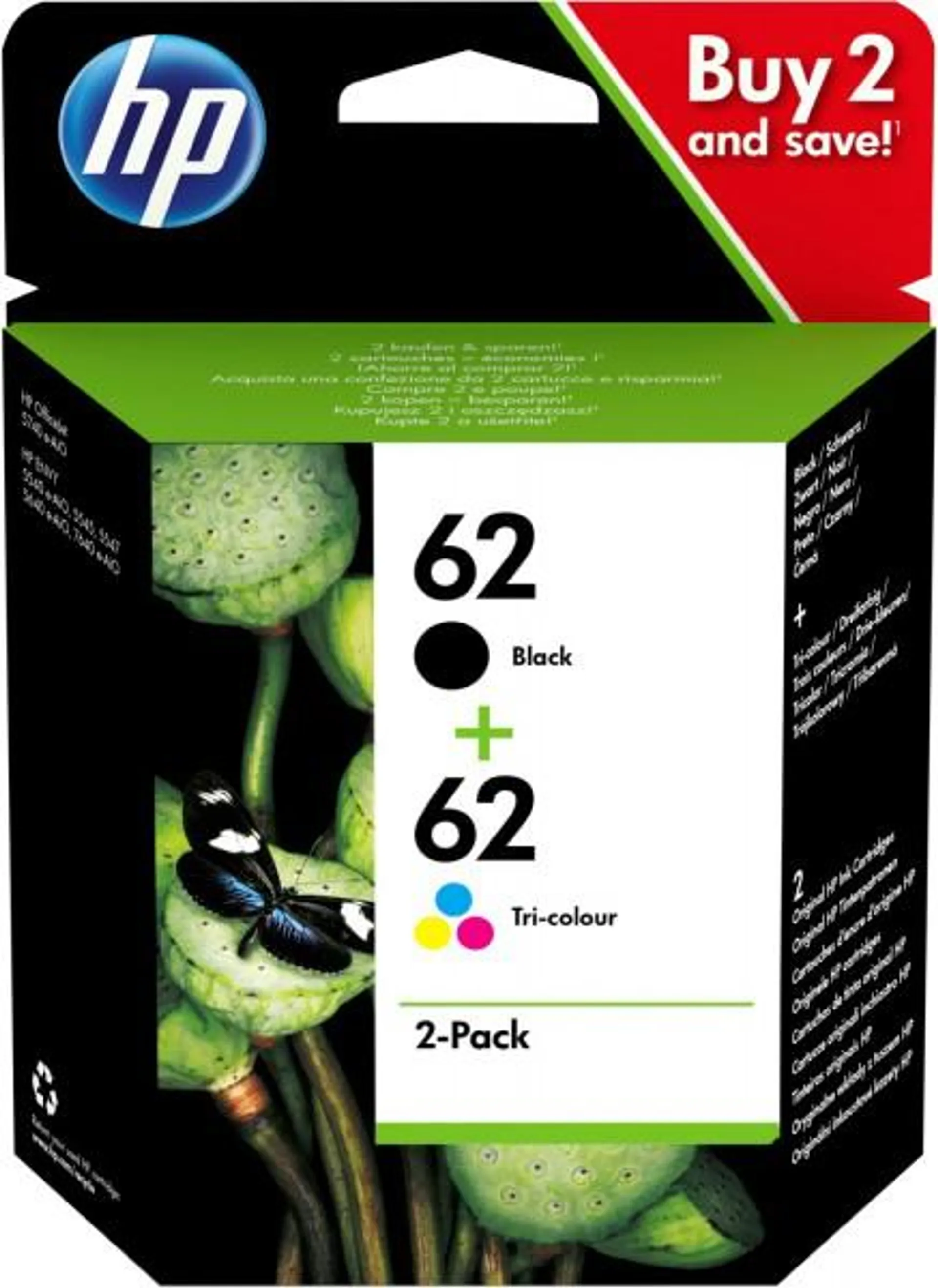 HP Nr. 62 2er-Pack Tinte 4-farbig