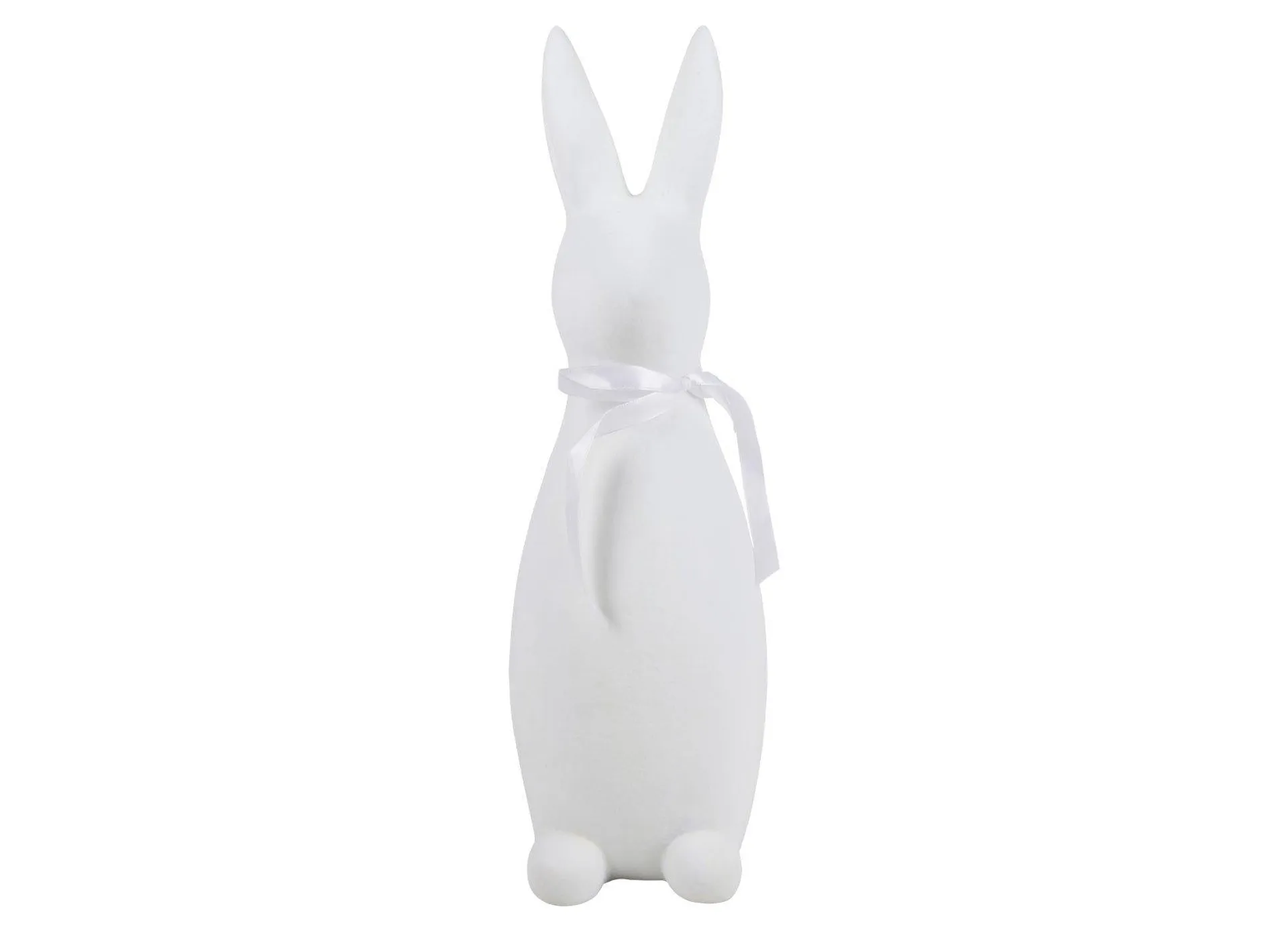 Osterhase mit Samtüberzug 39cm Weiß