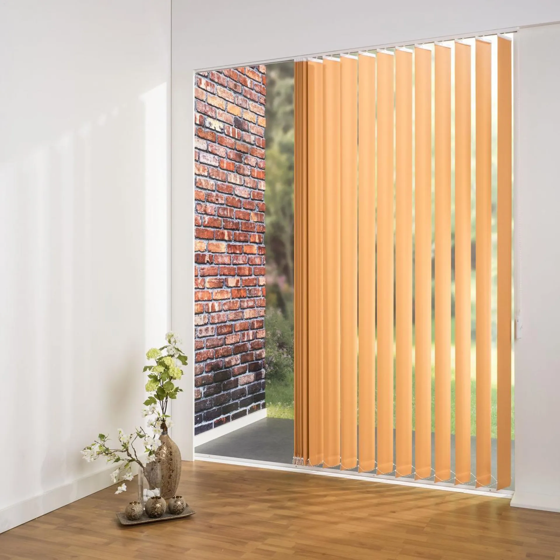 Vertikalanlage Maß, 127 mm Lamelle, 100 x 180 cm, apricot