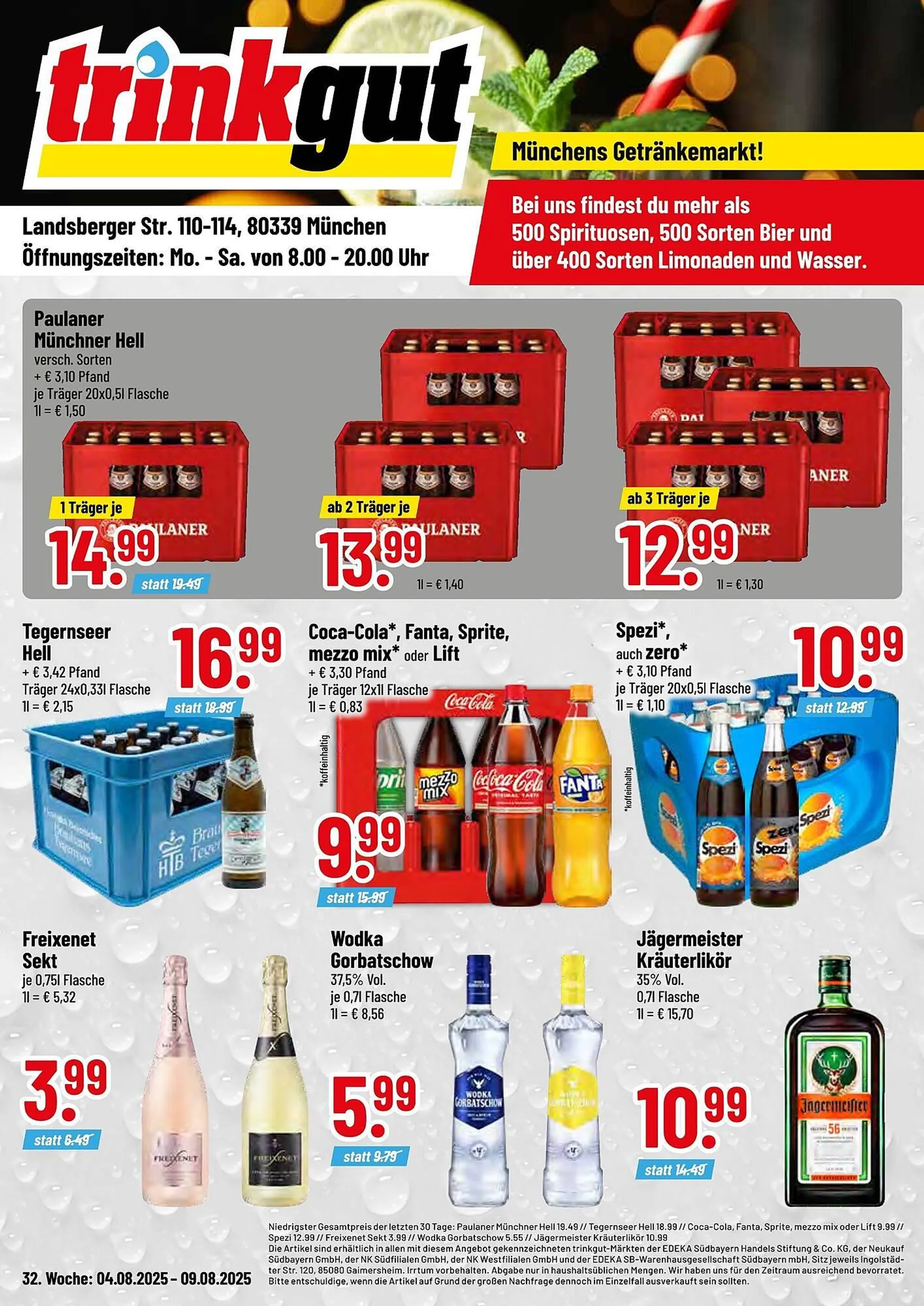 trinkgut Prospekt von 4. August bis 9. August 2025 - Prospekt seite 1