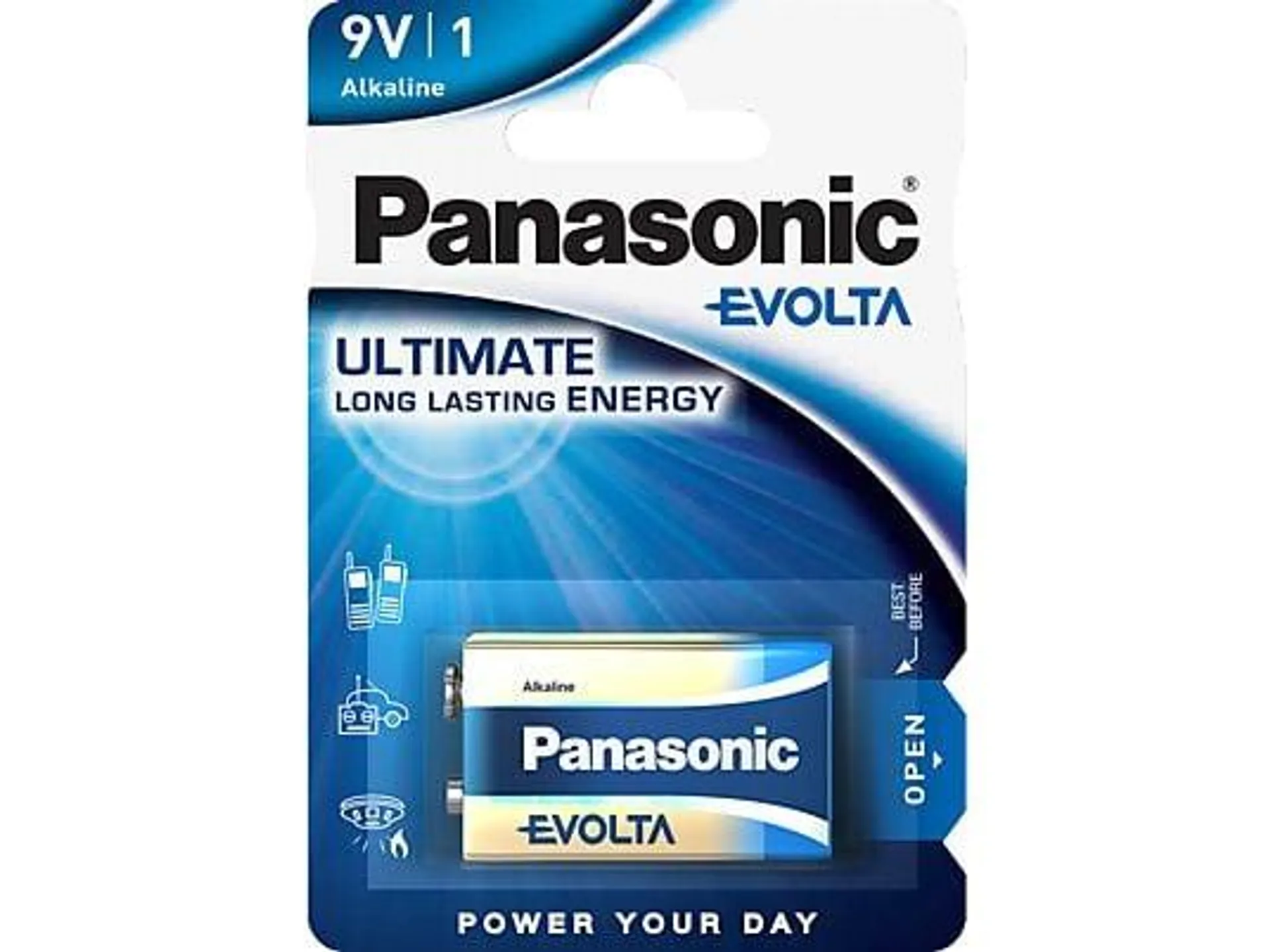 PANASONIC 6LR61EGE/1BP Evolta E-Block Batterie, Alkaline, 9 Volt