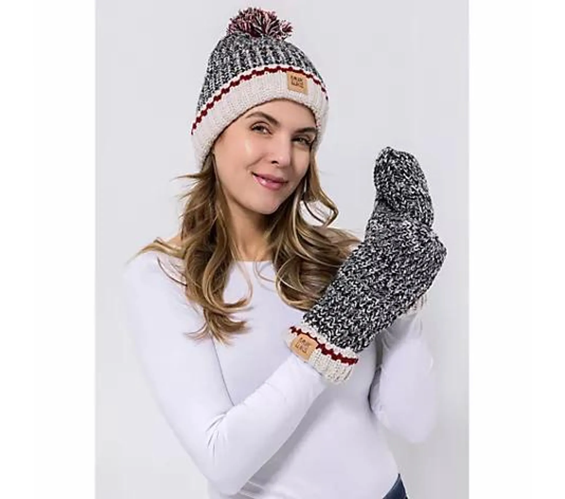 MUK LUKs Strickmütze & Handschuhe 2tlg. Set Einheitsgröße