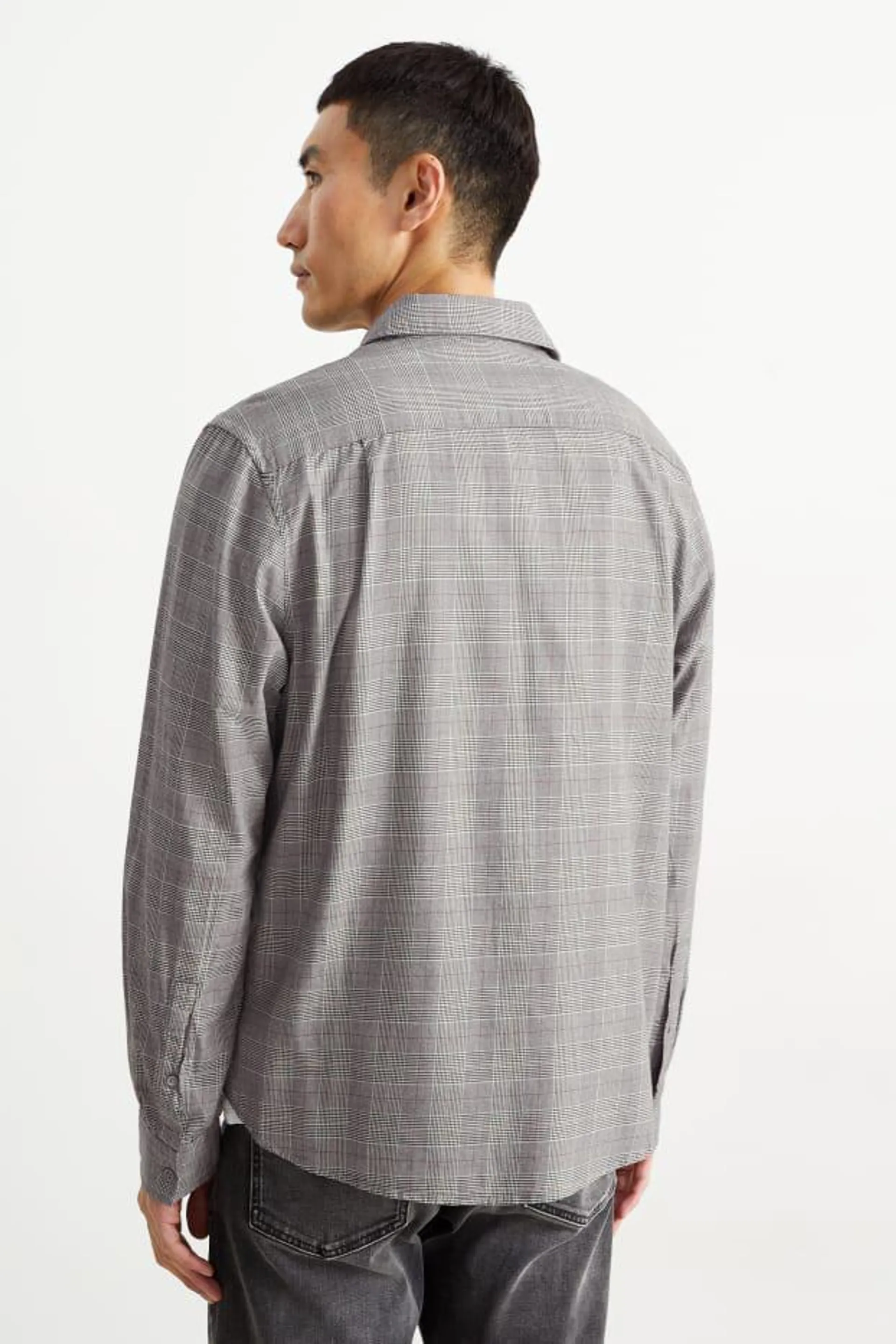 Shirt - slim fit - cutaway collar - check
