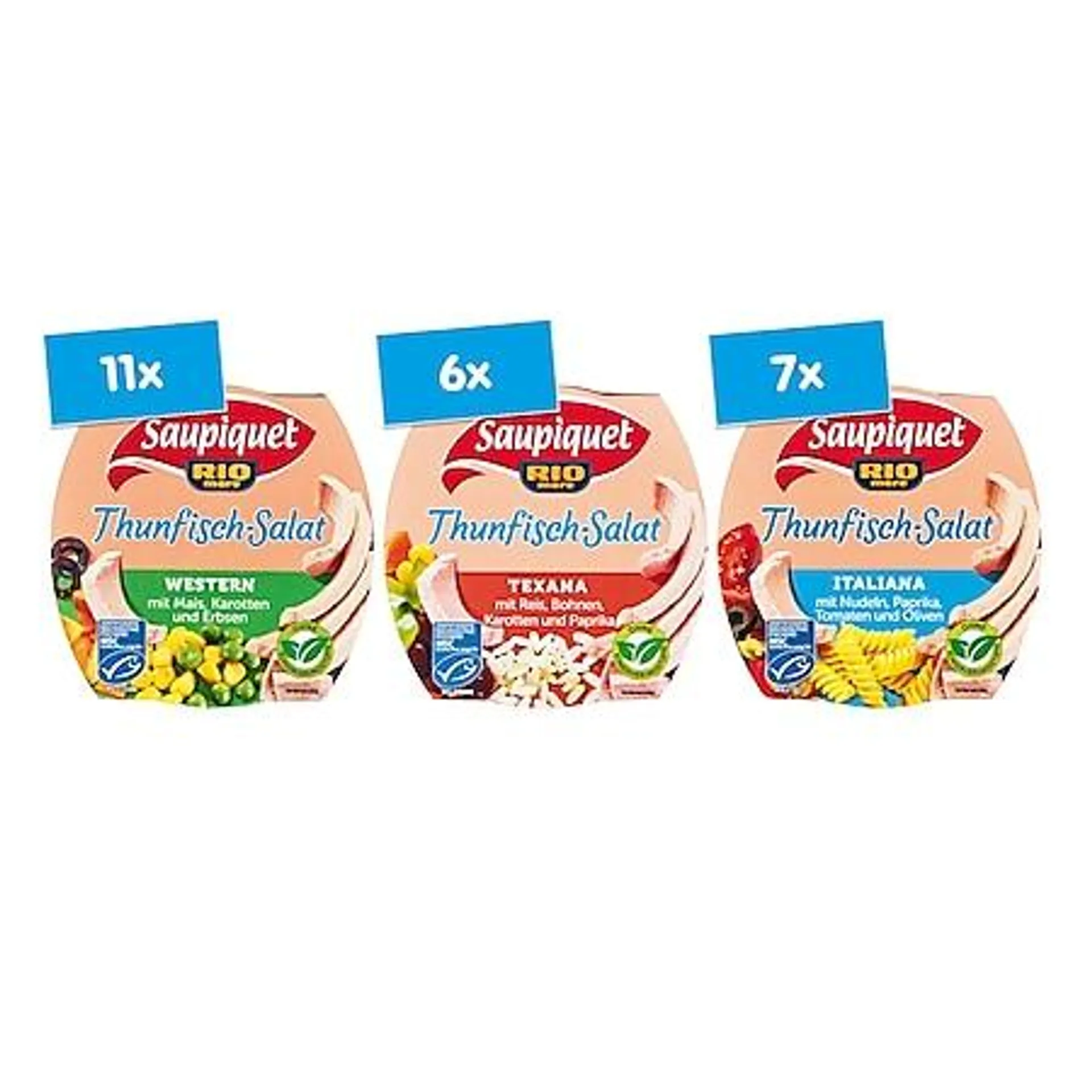 Saupiquet Thunfisch-Salat 160 g, verschiedene Sorten, 24er Pack