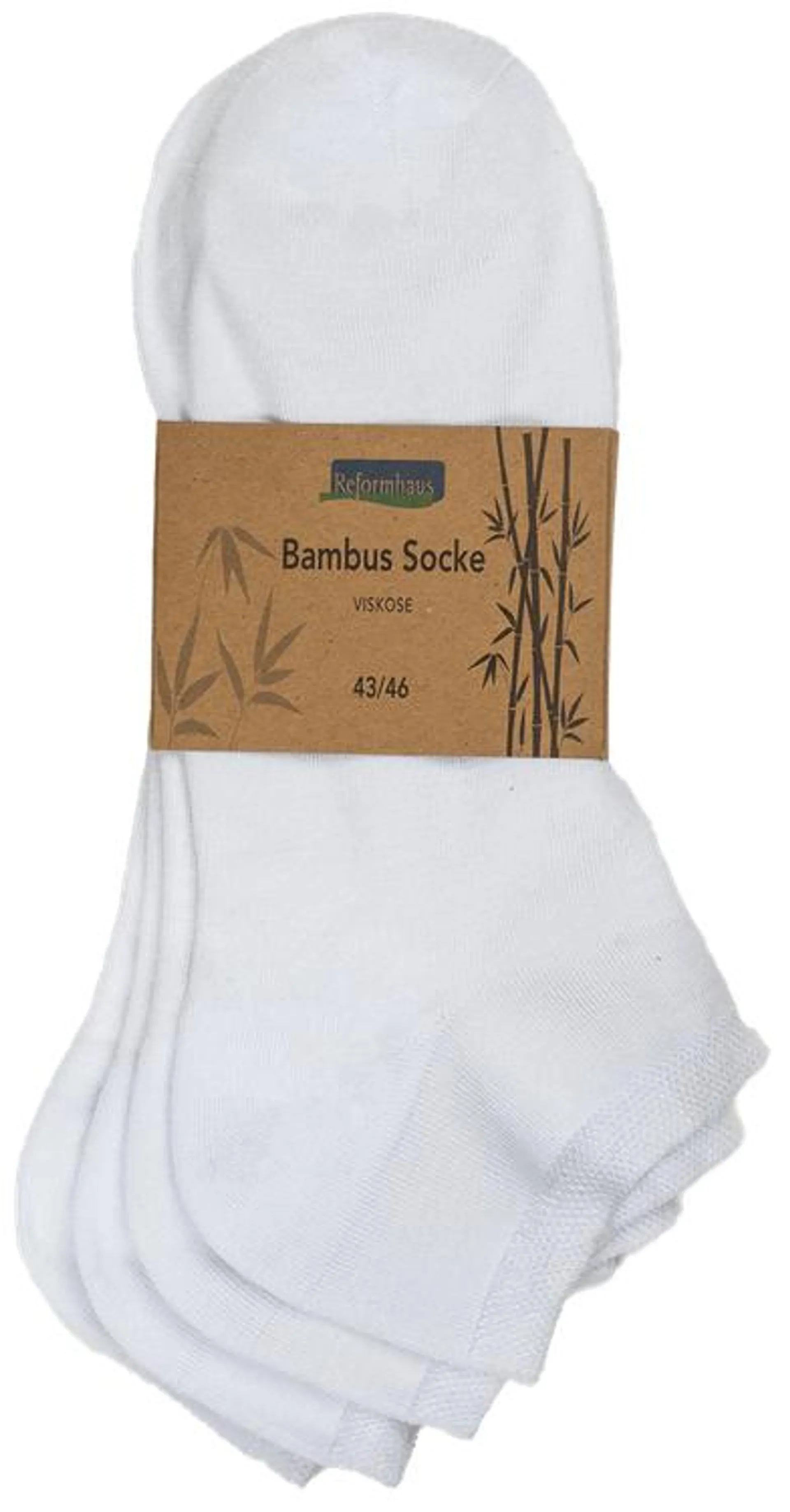 Reformhaus - Bambus Sneaker Socke, Gr. 43/46 Weiß