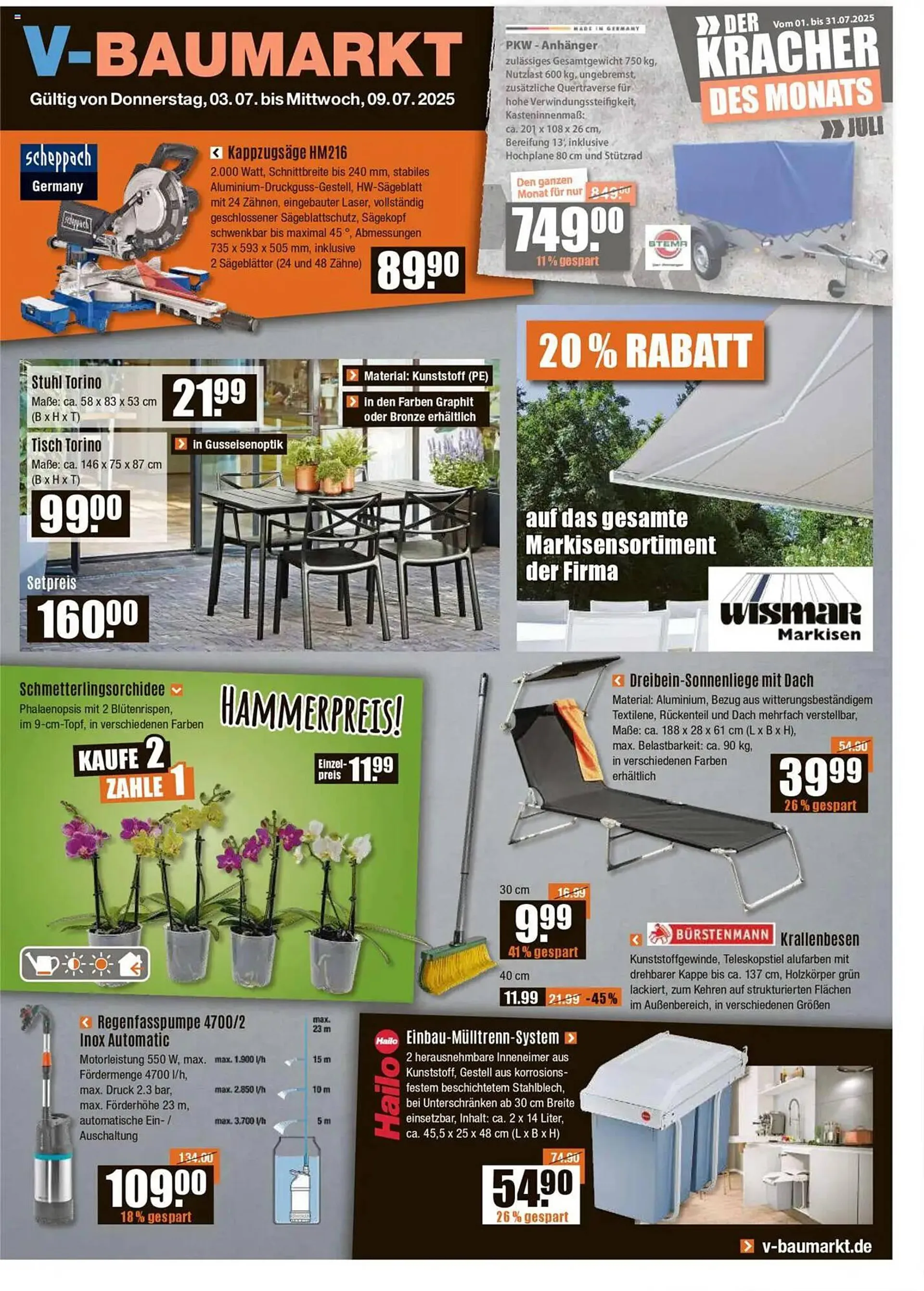 V Baumarkt Prospekt von 3. Juli bis 9. Juli 2025 - Prospekt seite 1