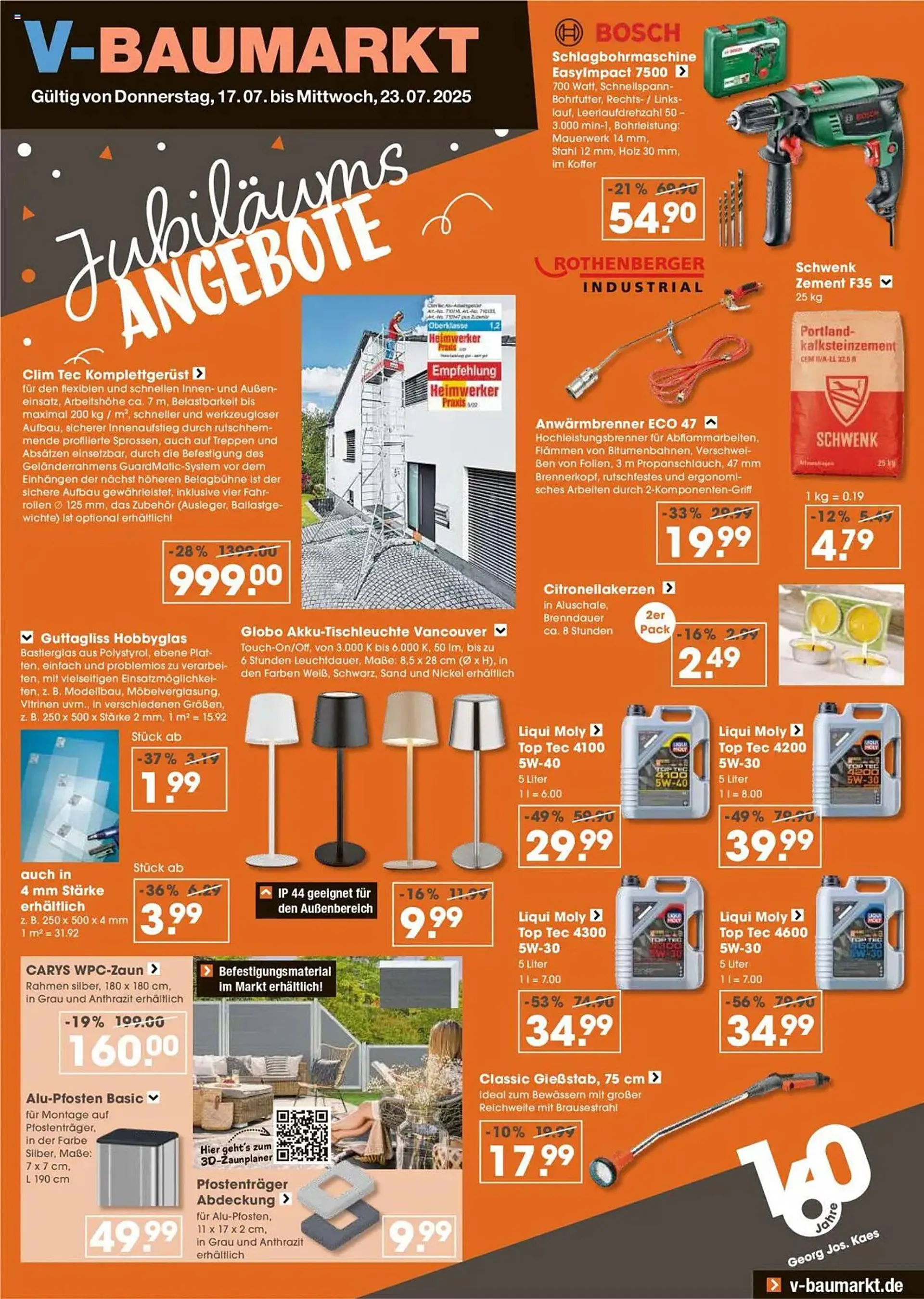V Baumarkt Prospekt von 17. Juli bis 23. Juli 2025 - Prospekt seite 1
