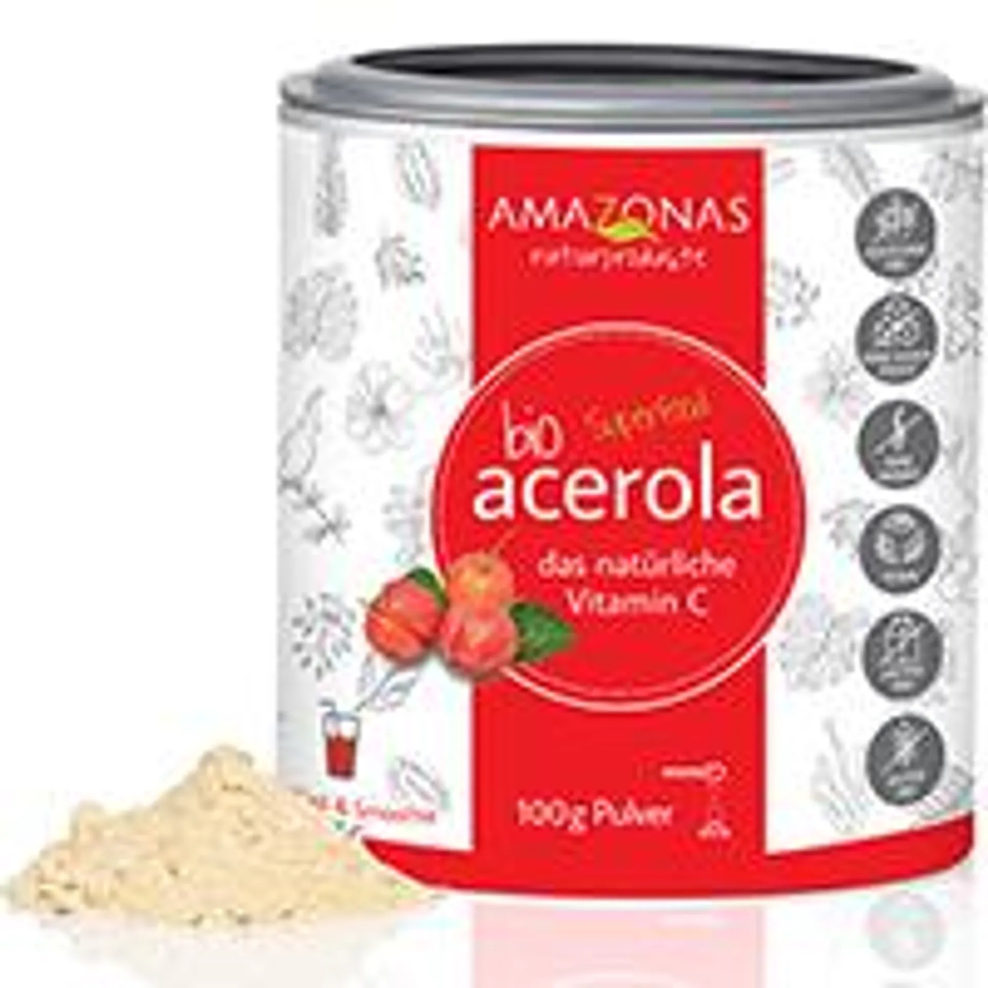 ACEROLA 100% Bio Pur natürliches Vit.C Pulver