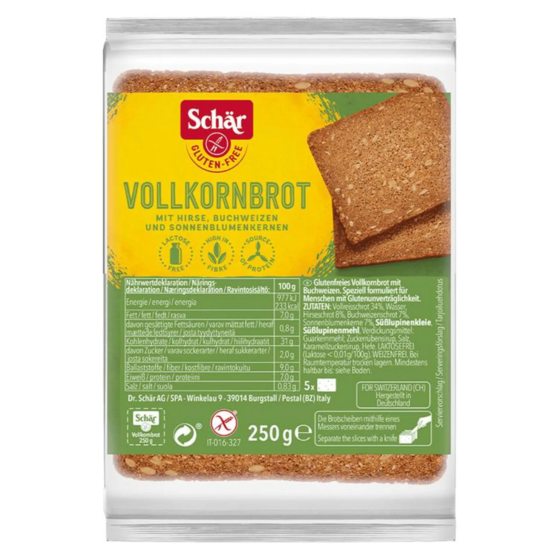 Schär - Vollkornbrot glutenfrei, 250g