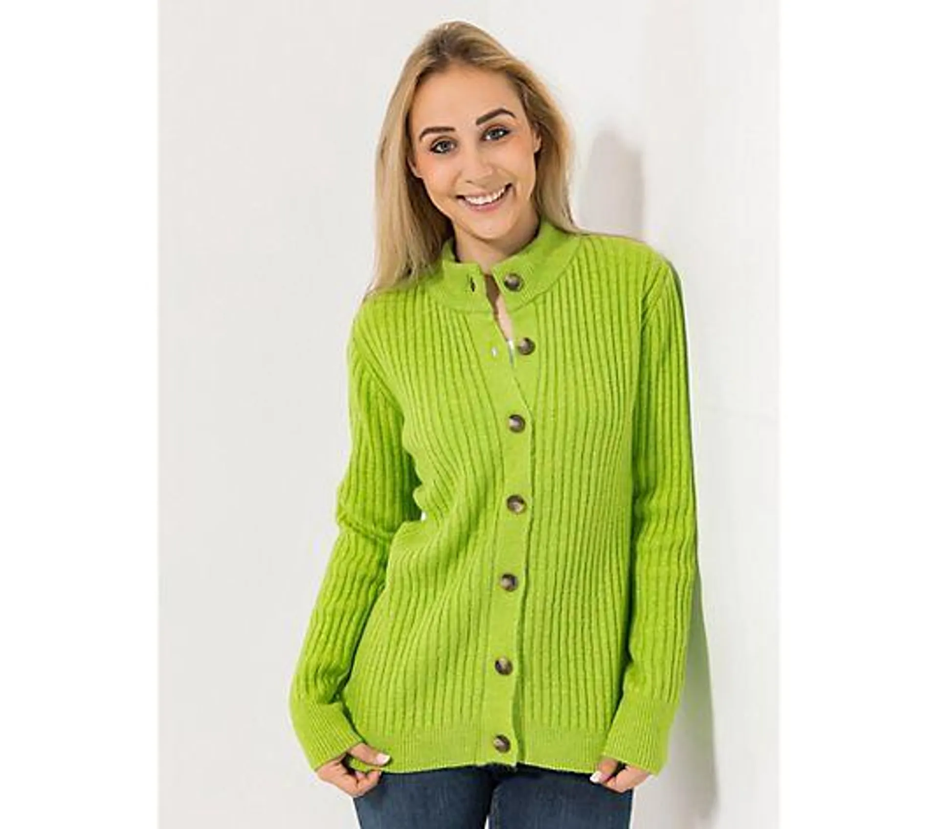 DINE 'N' DANCE Cardigan, 1/1-Arm Stehkragen Knopfleiste figurumspielend